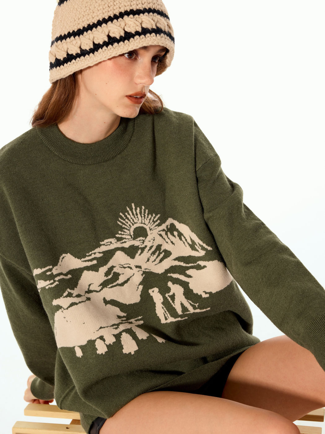 Graphic Oversized Knitted Sweater