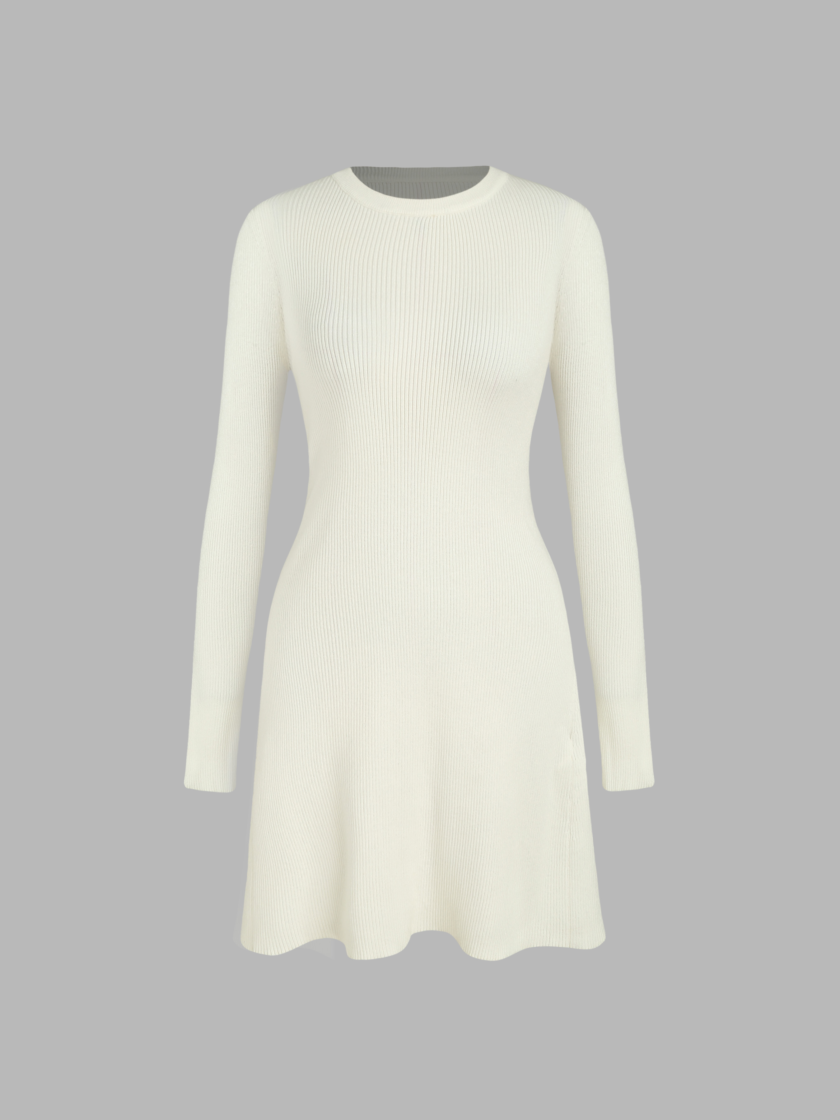 Long Sleeve Slim Bowed Knit Dress