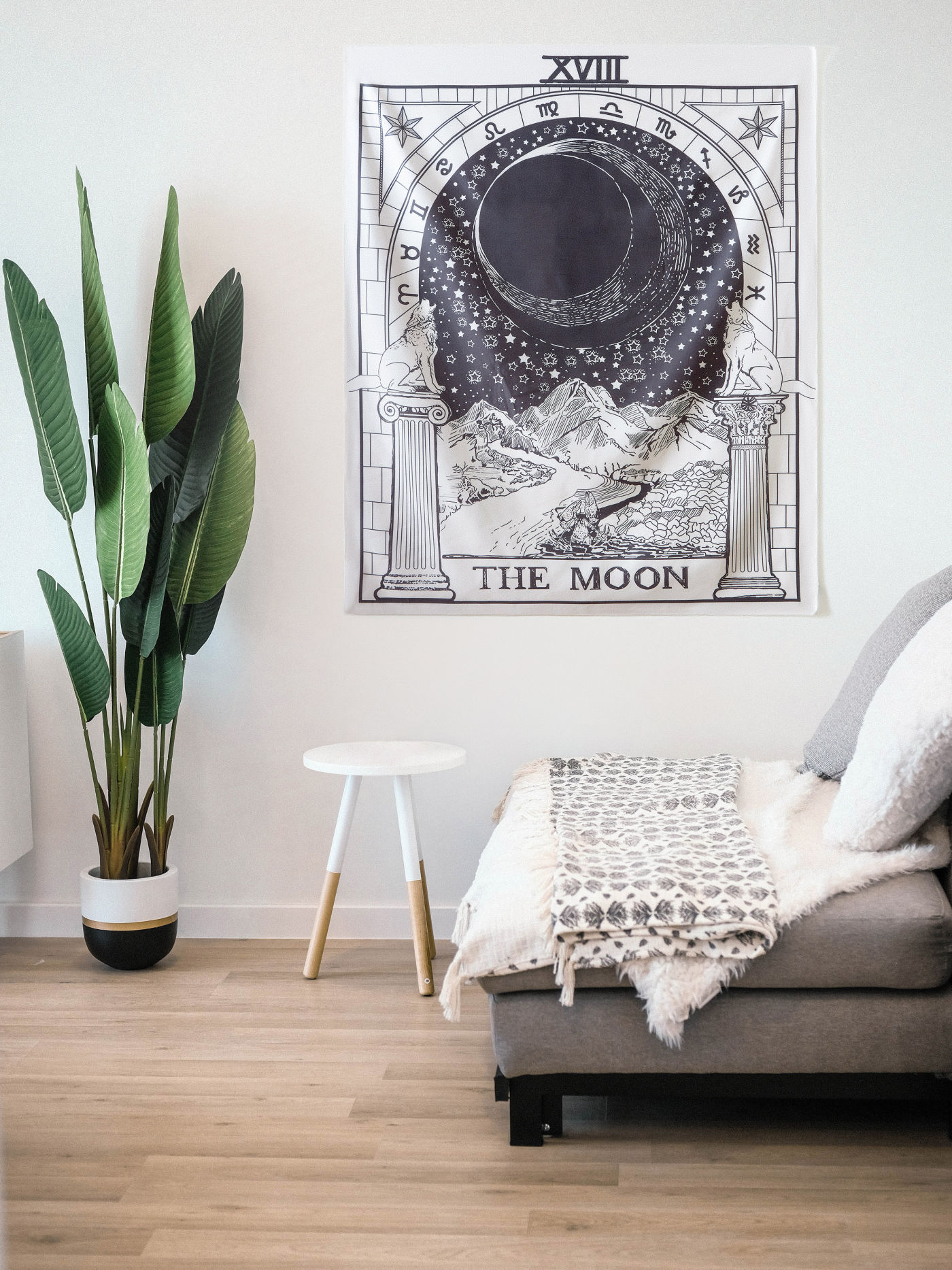 Tarot Moon Star Decor Medieval Tapestry