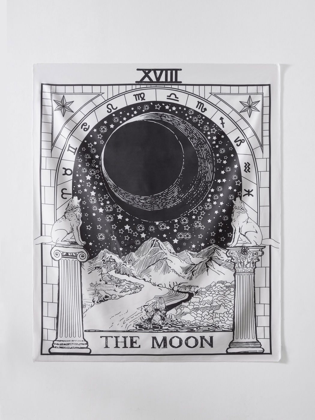 Tarot-Mond-Stern-Dekor mittelalterlicher Wandteppich