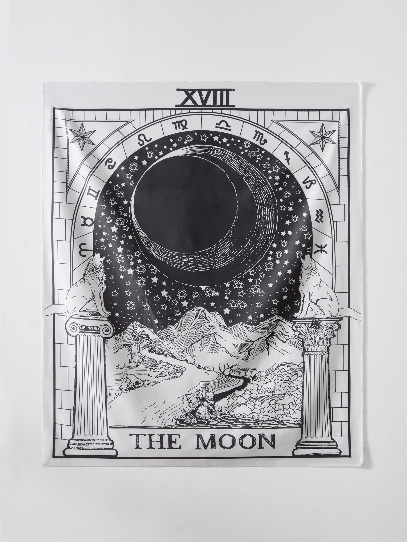 Tarot Moon Star Decor Medieval Tapestry
