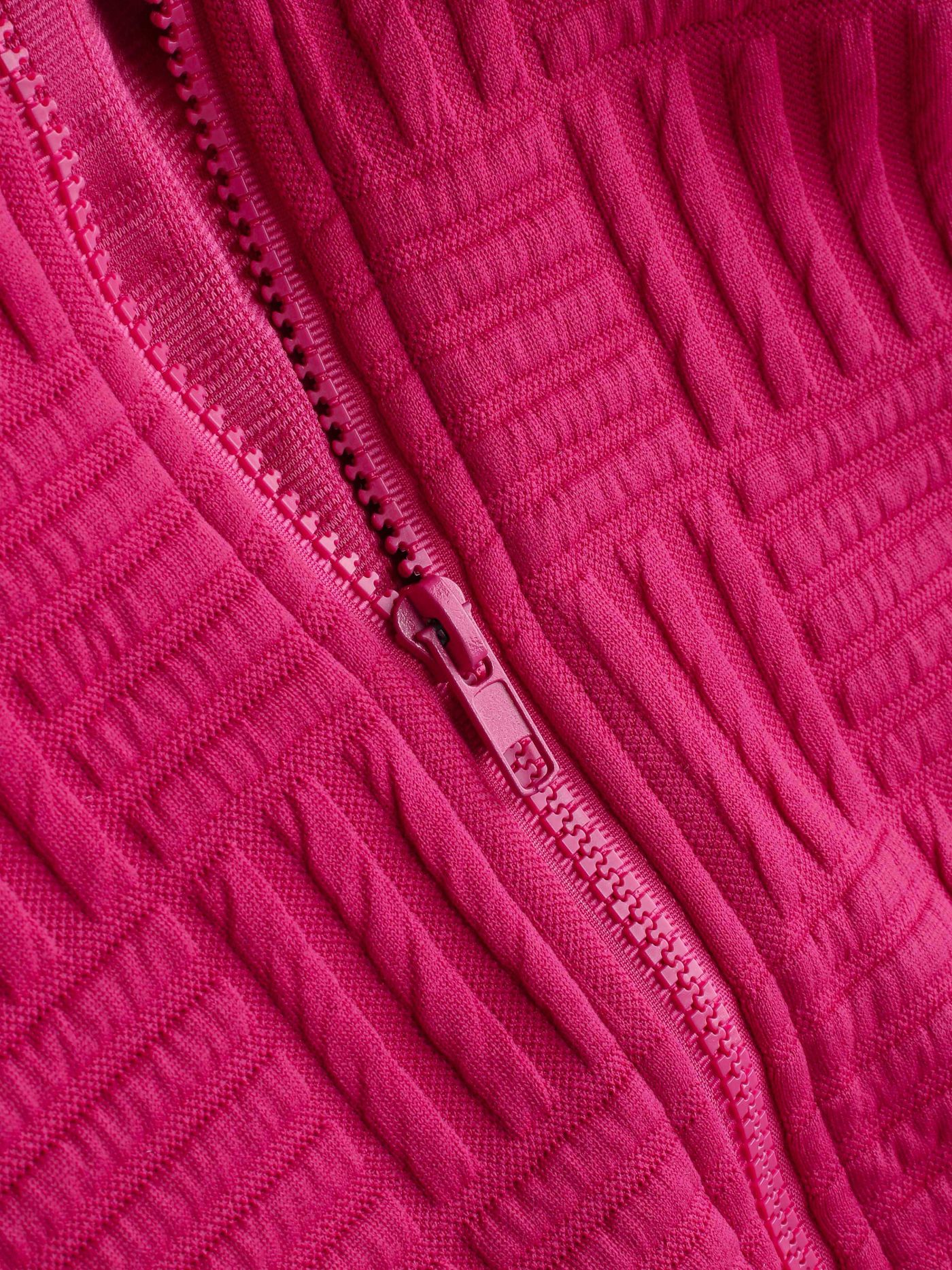 Jacquard Collar Zip-up Crop Jacket