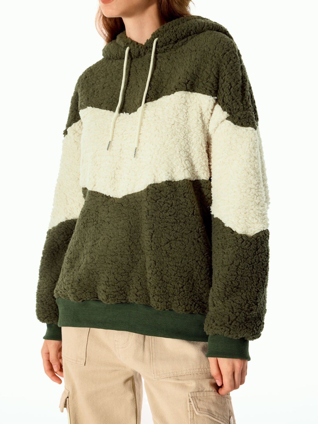 Fleece Patchy Oversize-Hoodie