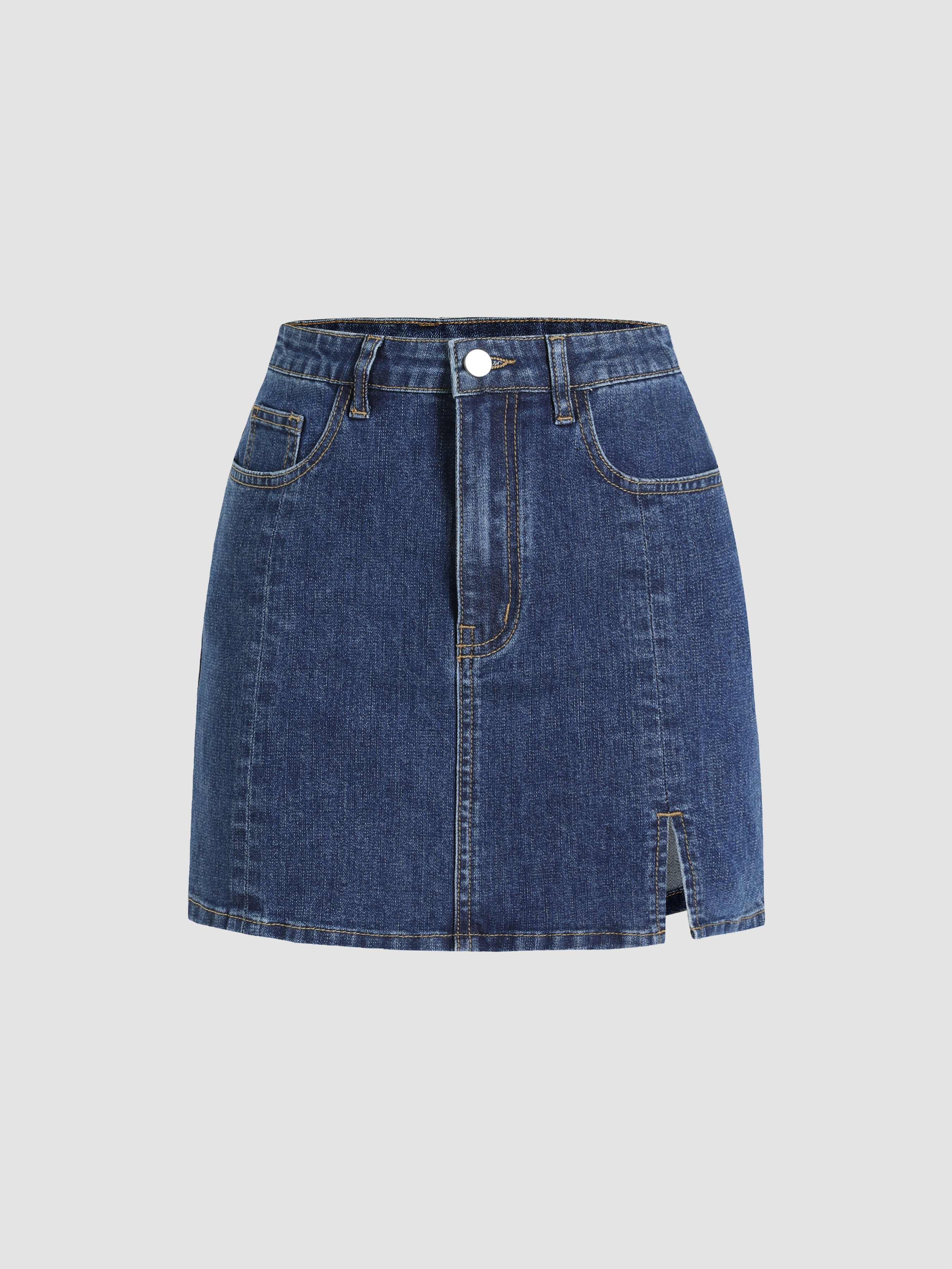【Raucohouse】Denim solid pocket mini skirt Edikted Waverly Denim Mini Skirt - Black Washed Size Large