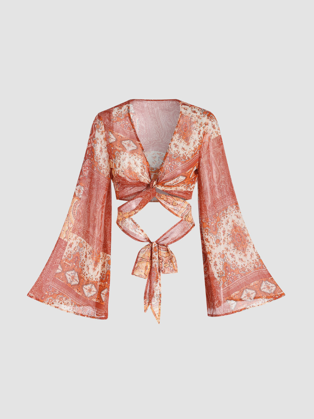 CHIFFON SLEEVELESS VEST FRILL_TAUPE main image 0