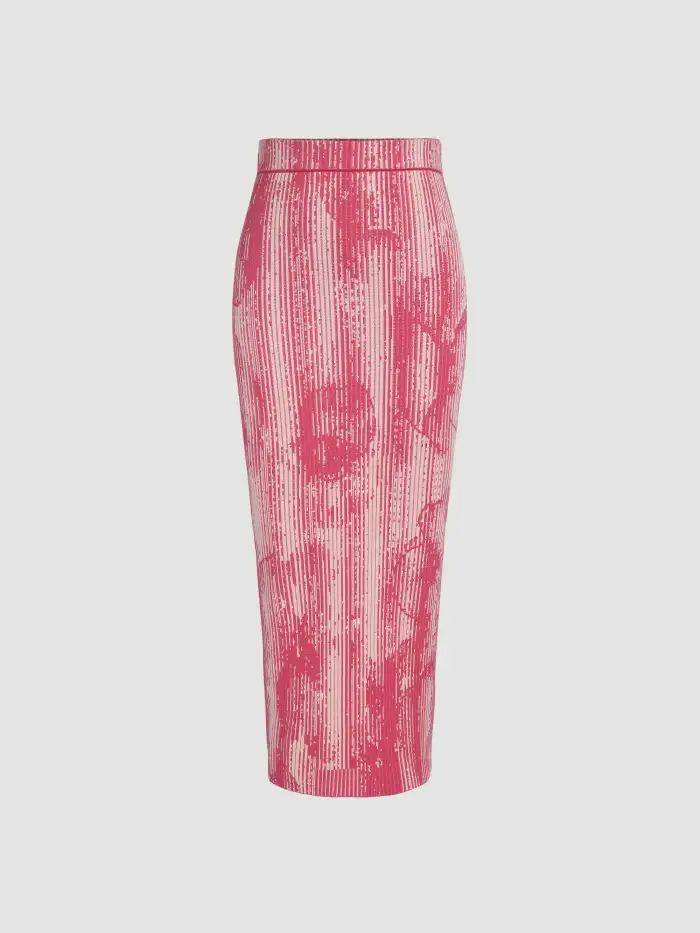 Knit Fabric Tie Dye Knit Maxi Skirt For Vacation Holiday