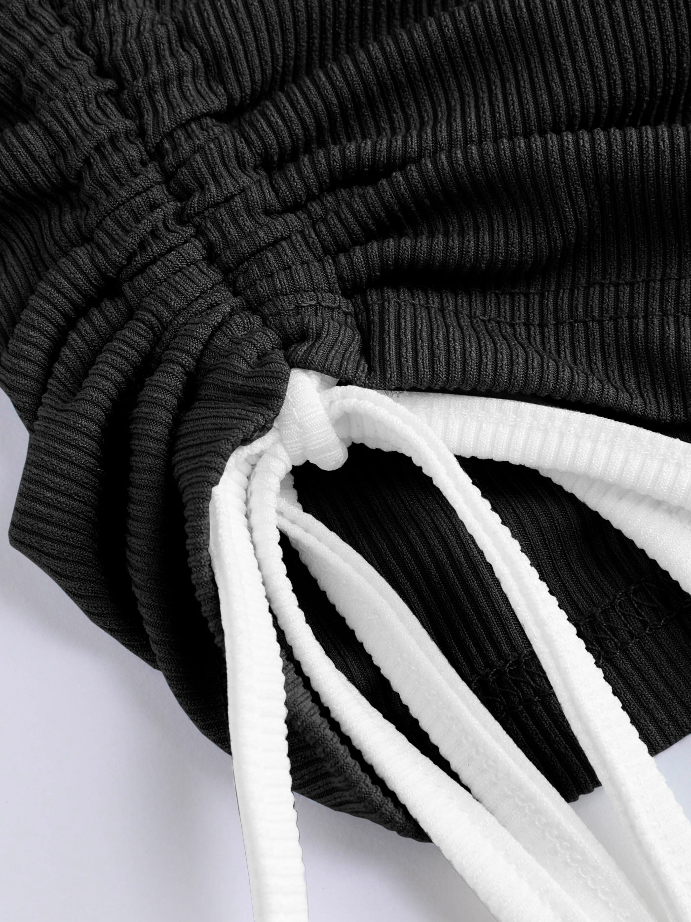 Scoop Neckline Drawstring Long Sleeve Crop Top