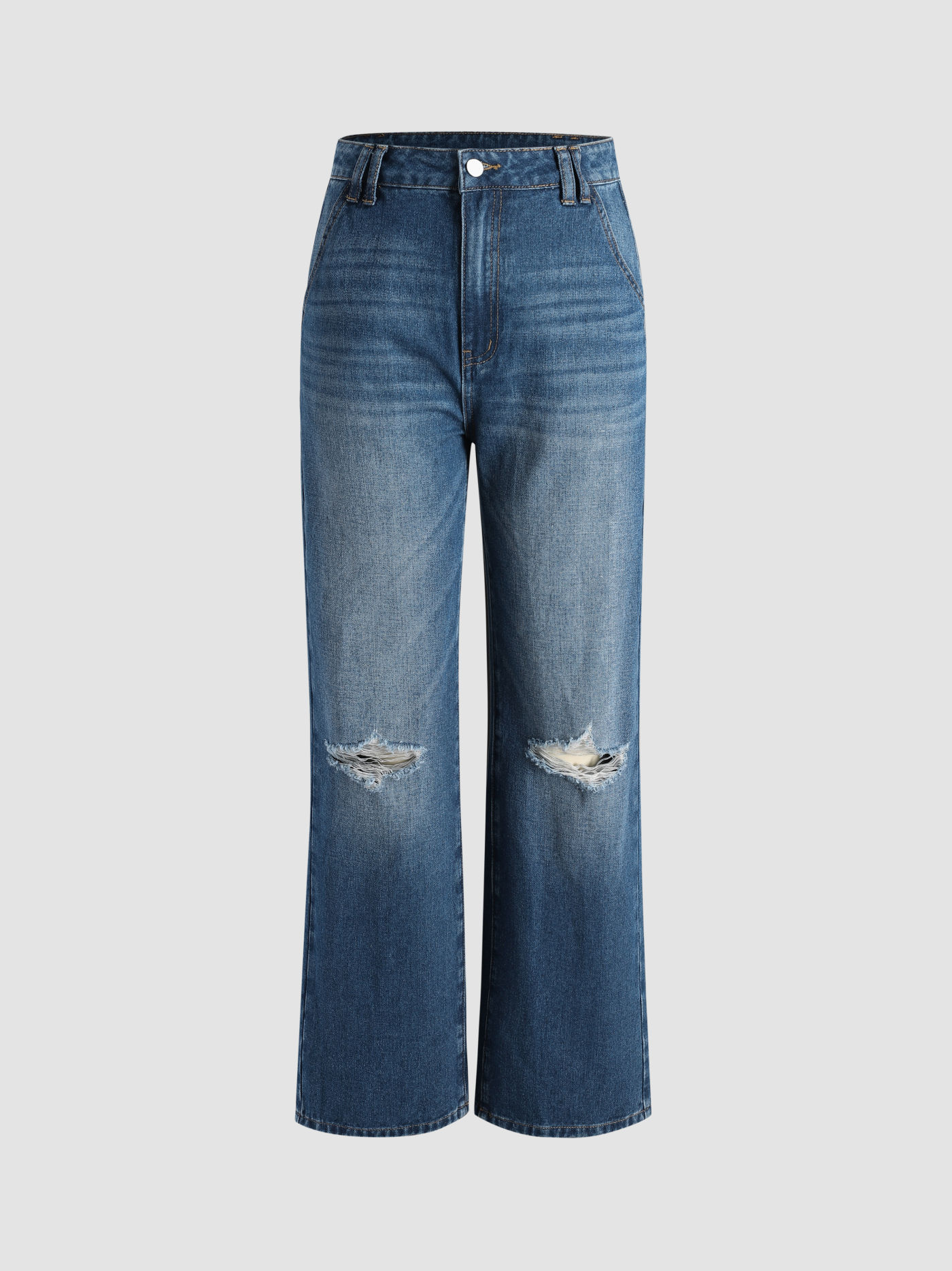 Jeans a gamba dritta a vita media