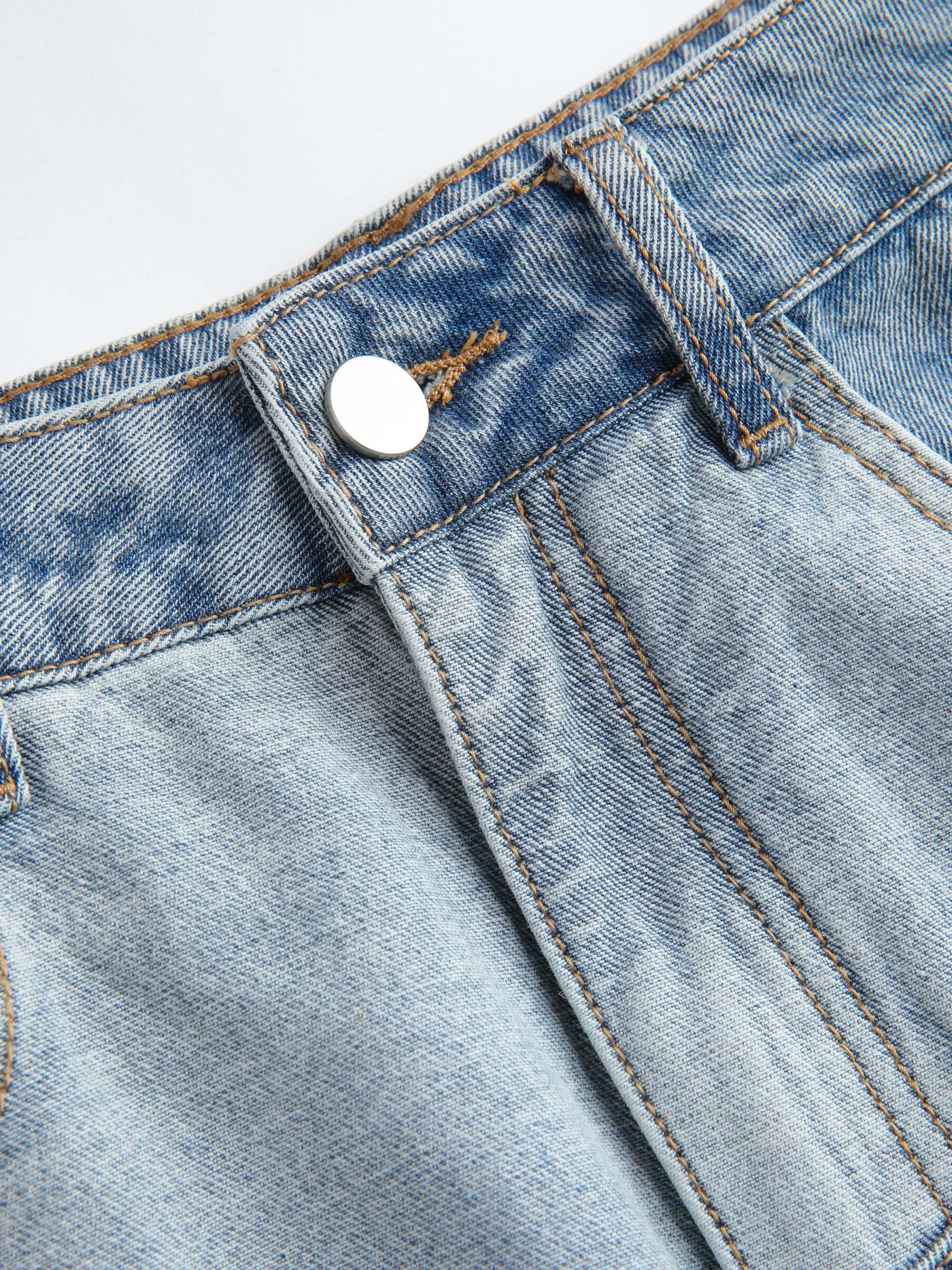 Patchy Fringe High Waist Wide Leg Jeans