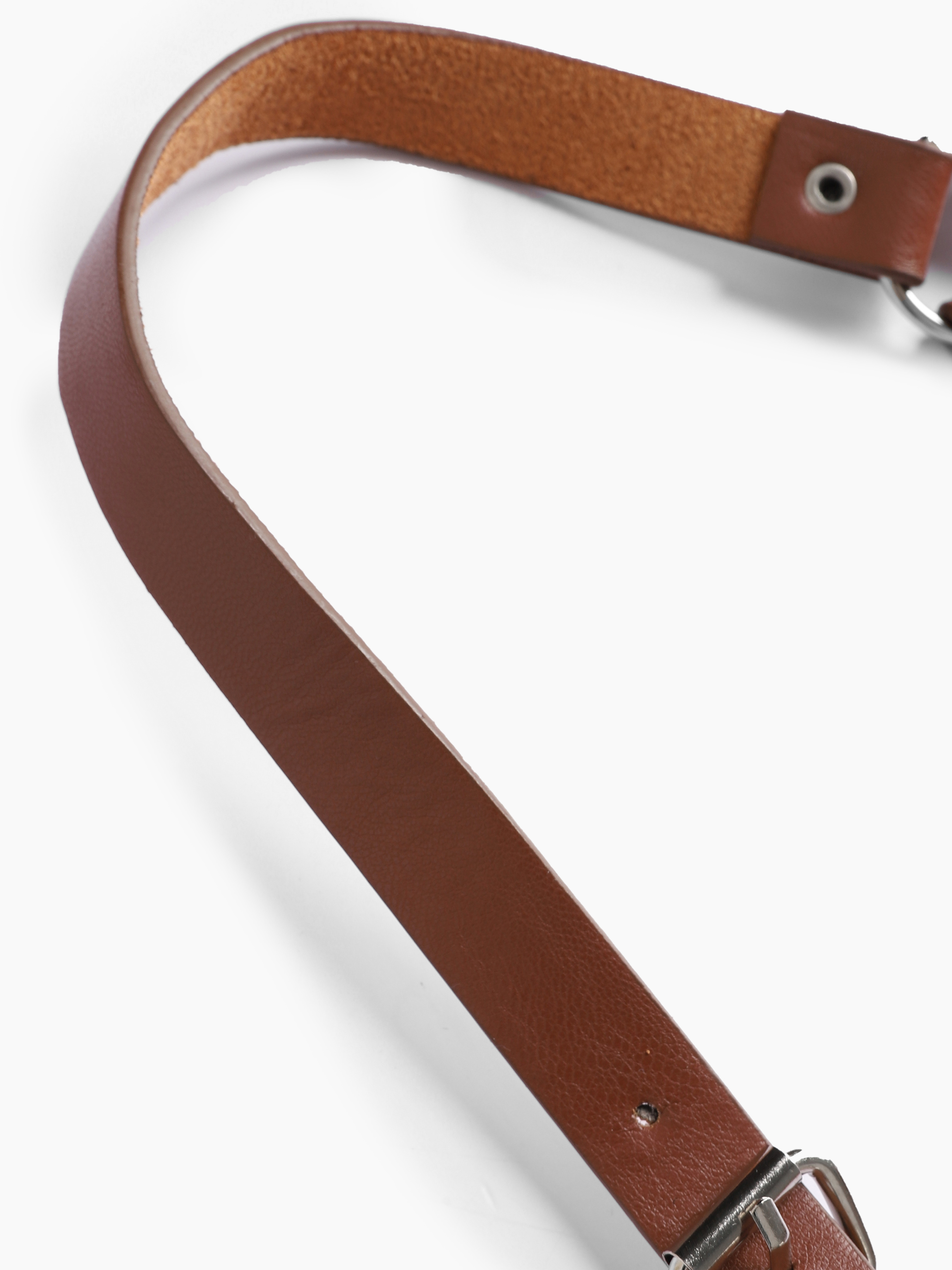 Faux Leather Ring Linked Harness Belt - Cider