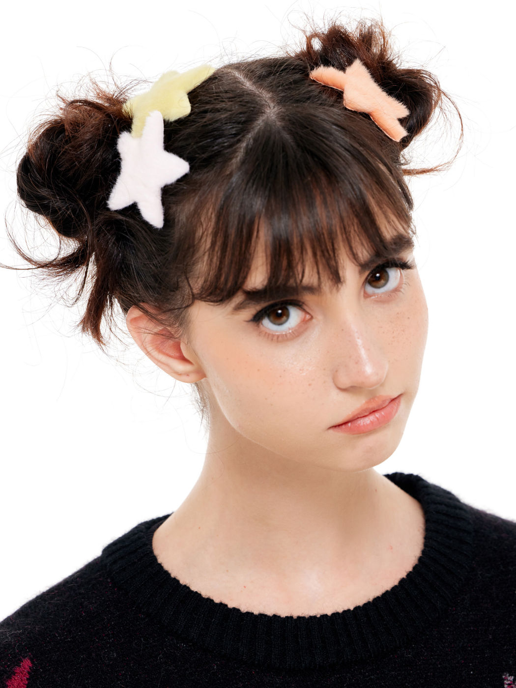 3pcs Star Fuzzy Decor Hair Clips For School