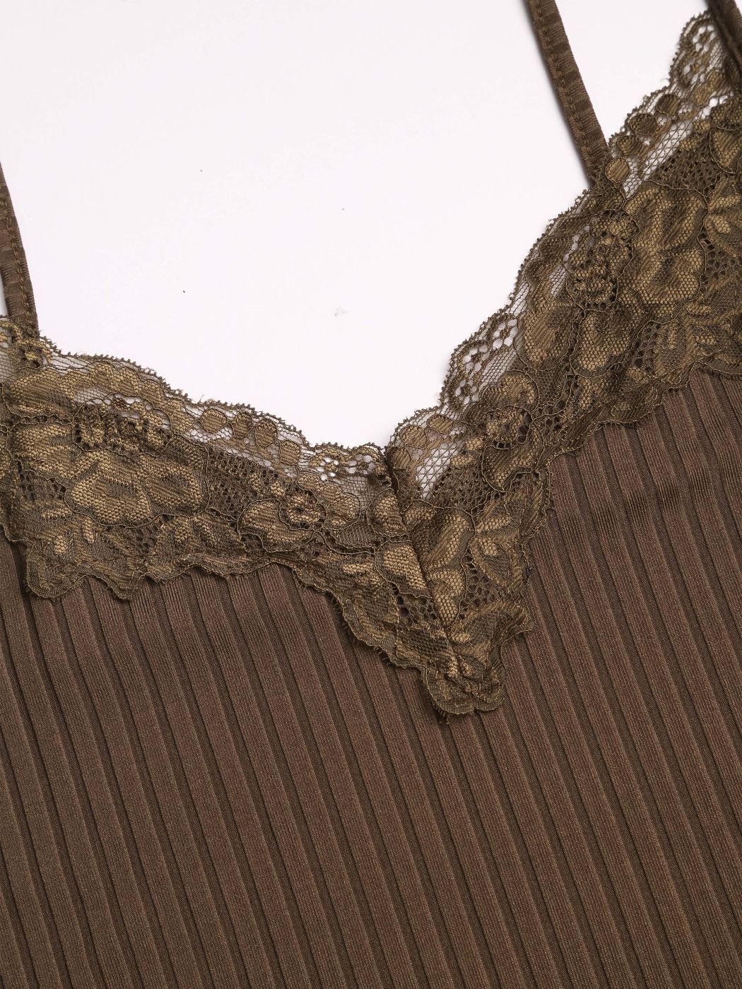 Solid Lace Trim Crop Cami Top