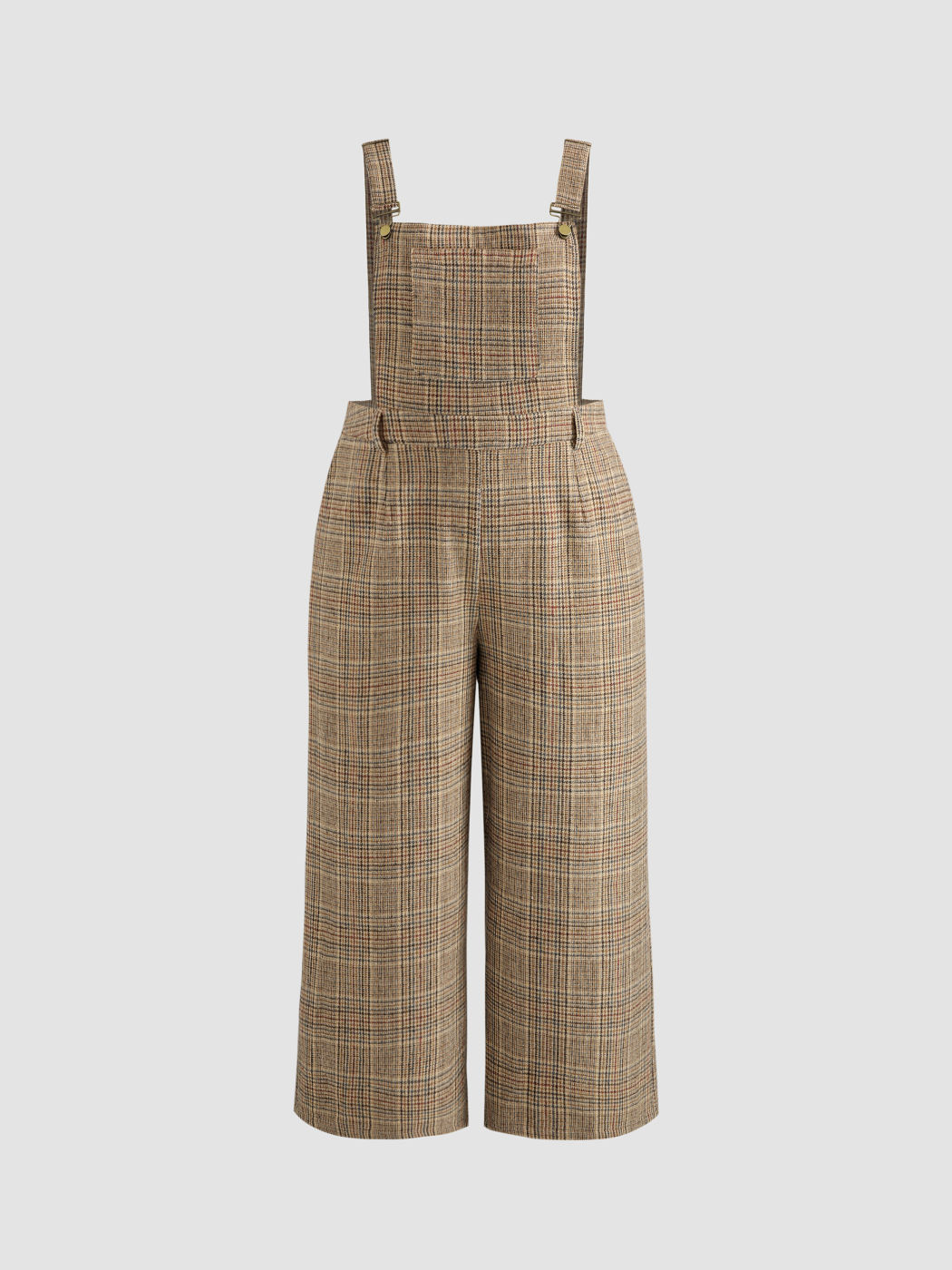 – Jumpsuit mit Schnalle und Hahnentrittmuster und eckigem Ausschnitt Kurve & Plus