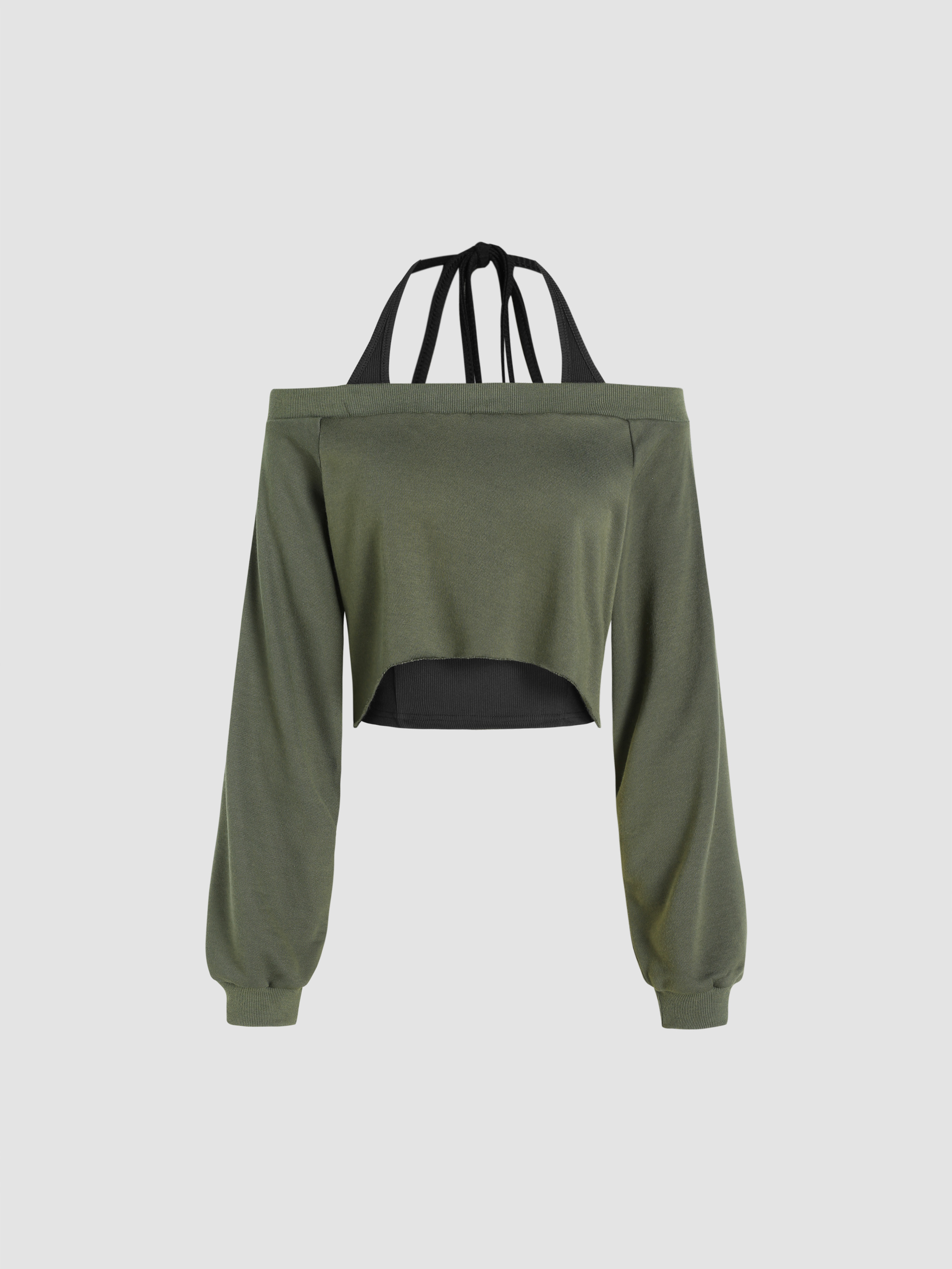 Cut out shoulder hoodie sale