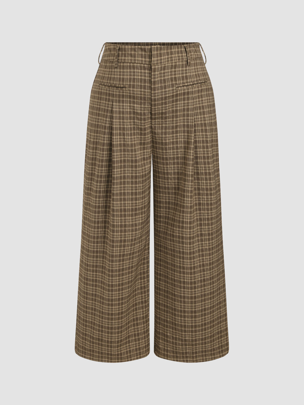 Tartan-Hose mit weitem Bein Kurve & Plus