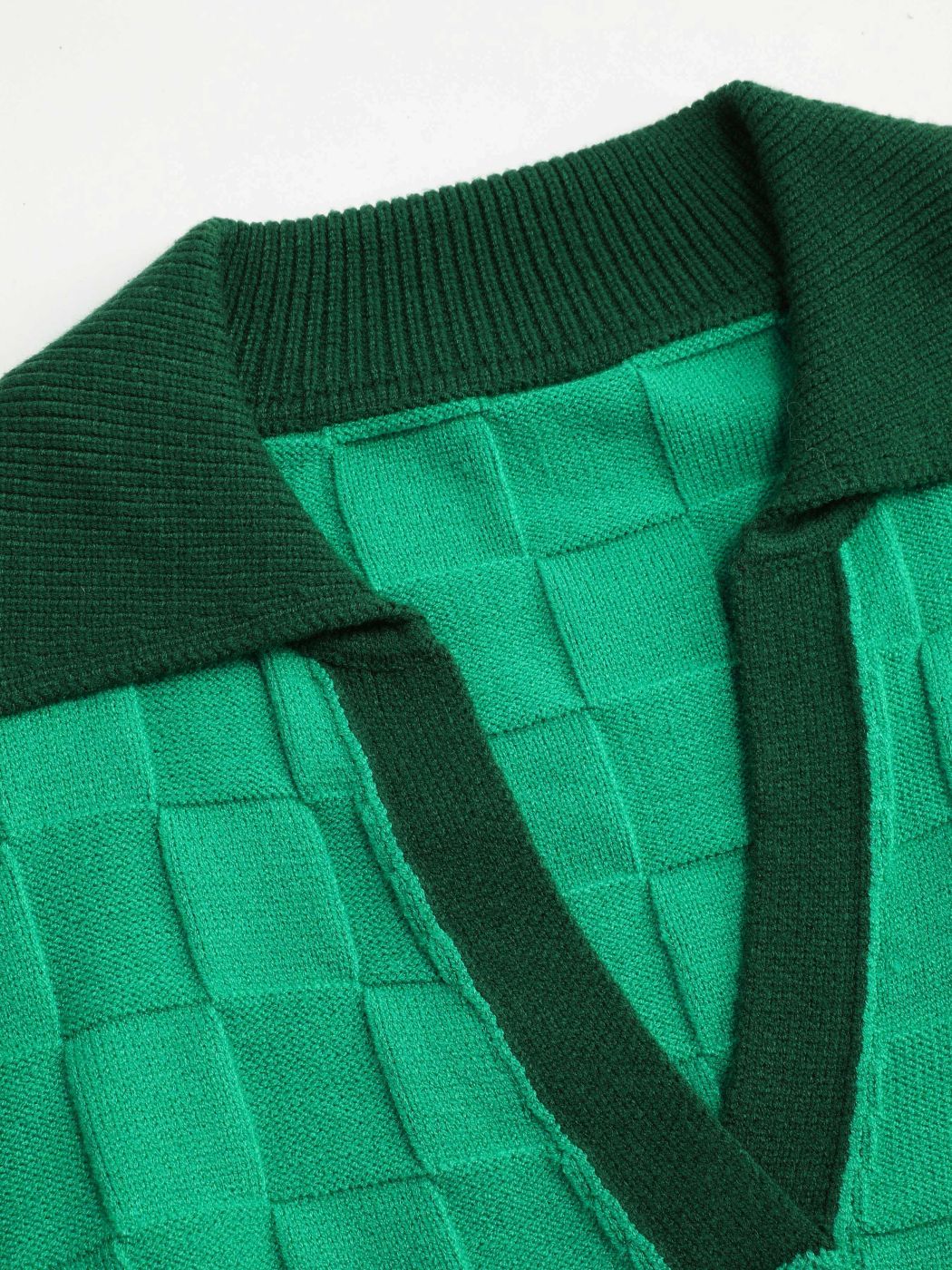 Kragen Langärmliger Strickpullover Kurve & Plus
