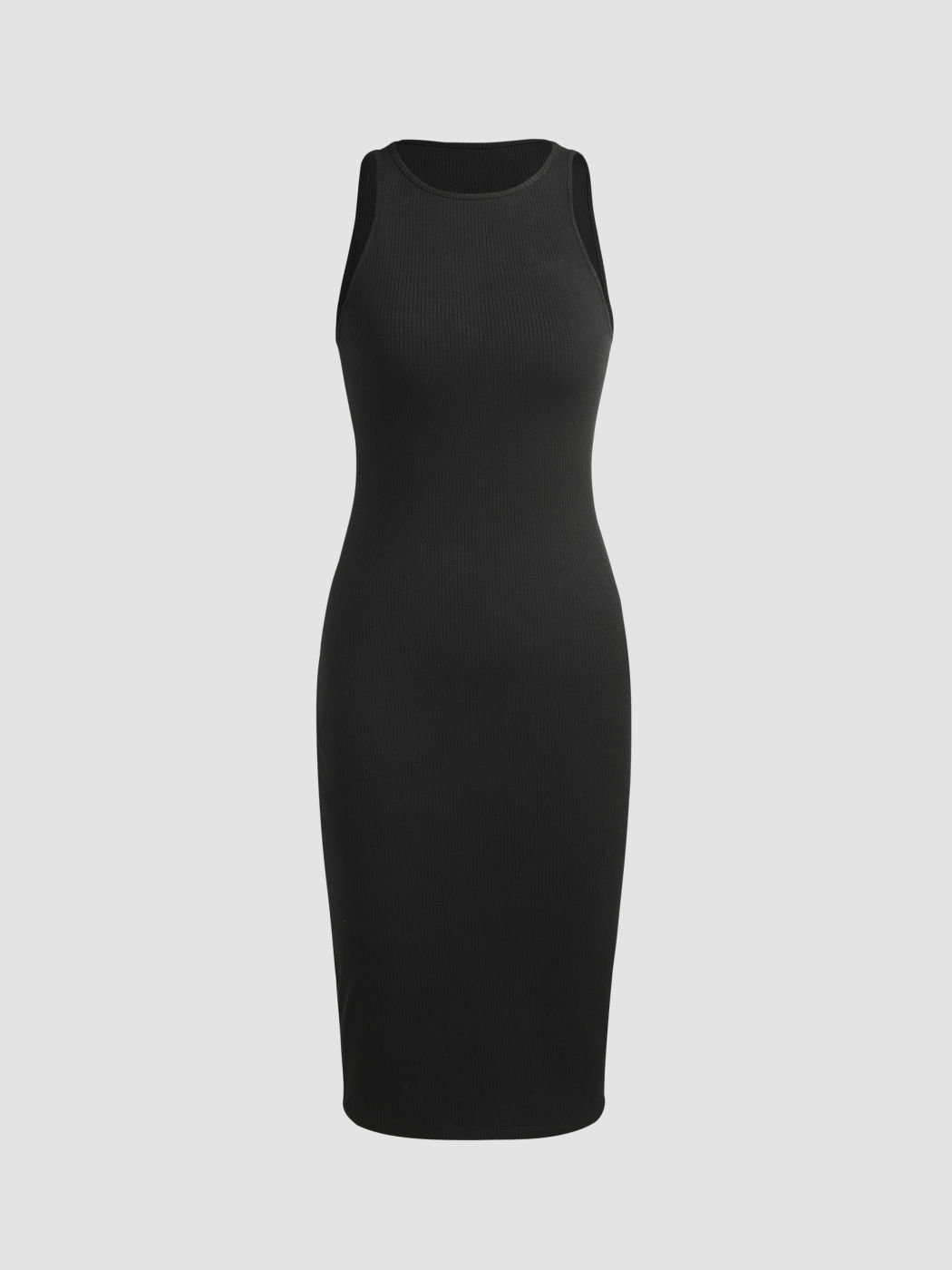 Solids ärmelloses Midikleid