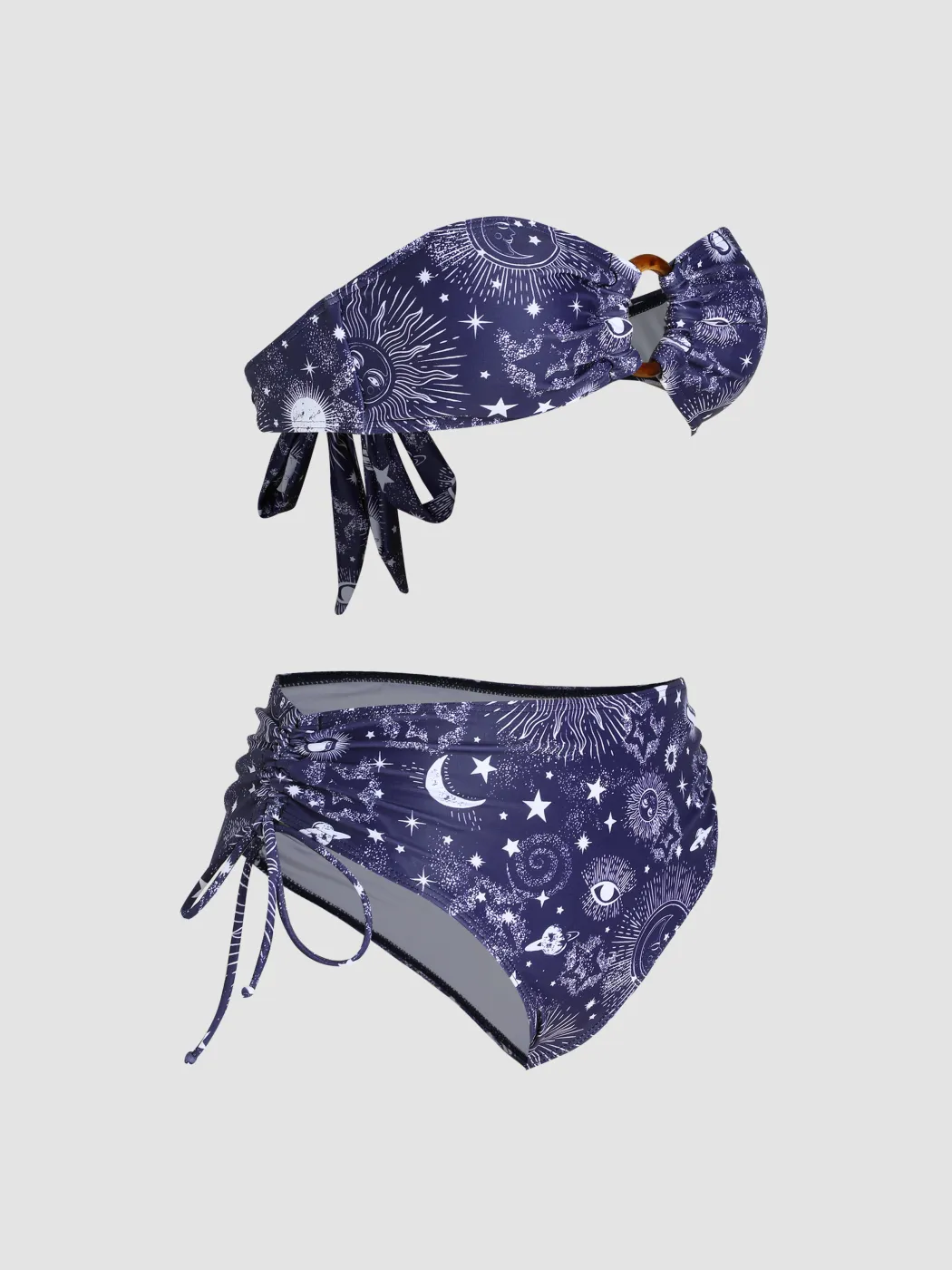 Star & Moon Bandeau-Bikini-Badeanzug