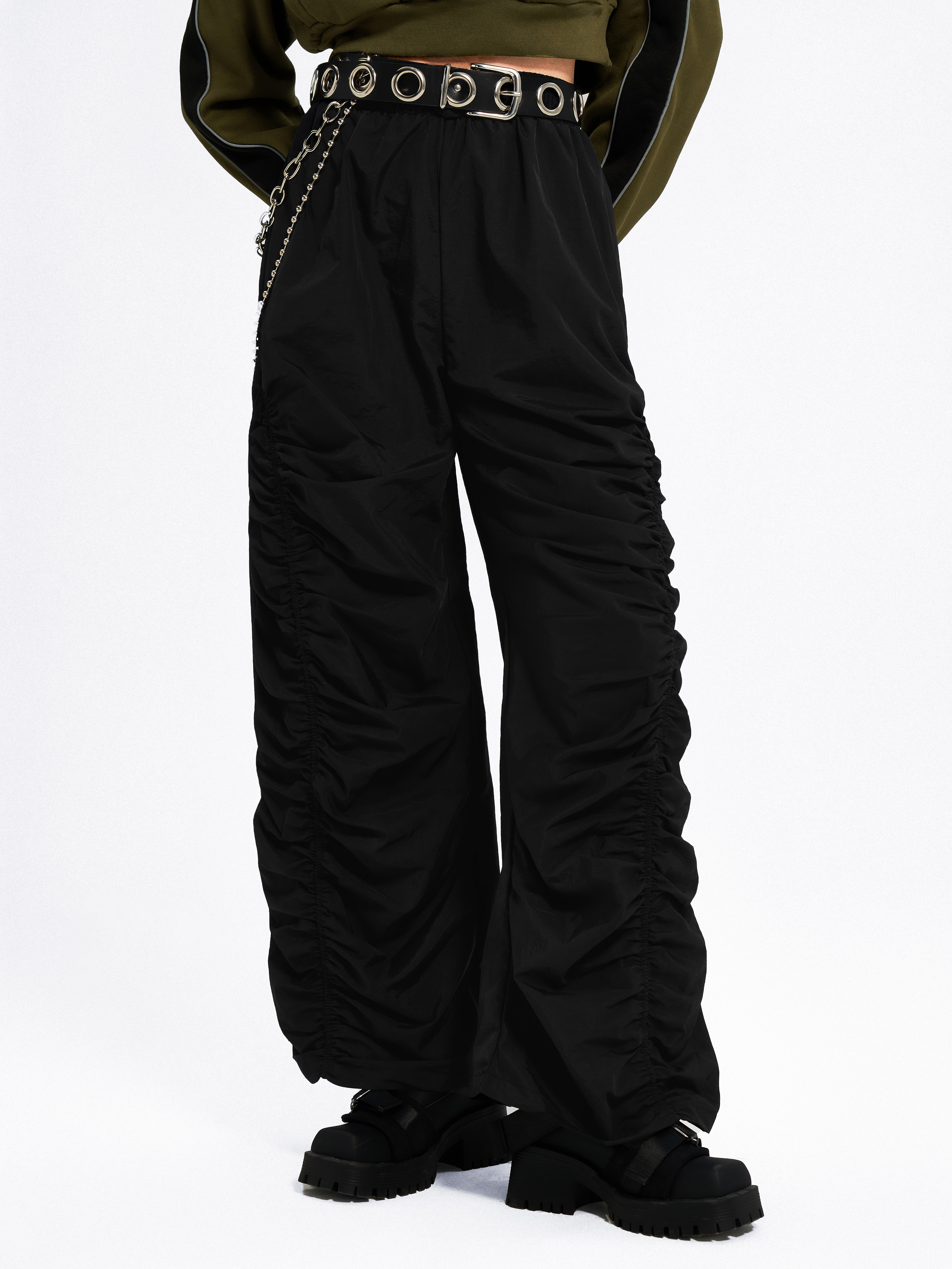 [BEENTRILL]★PARACHUTE PANTS Elasticated Waist Oversized OFCL Parachute Pants | boohooMAN USA