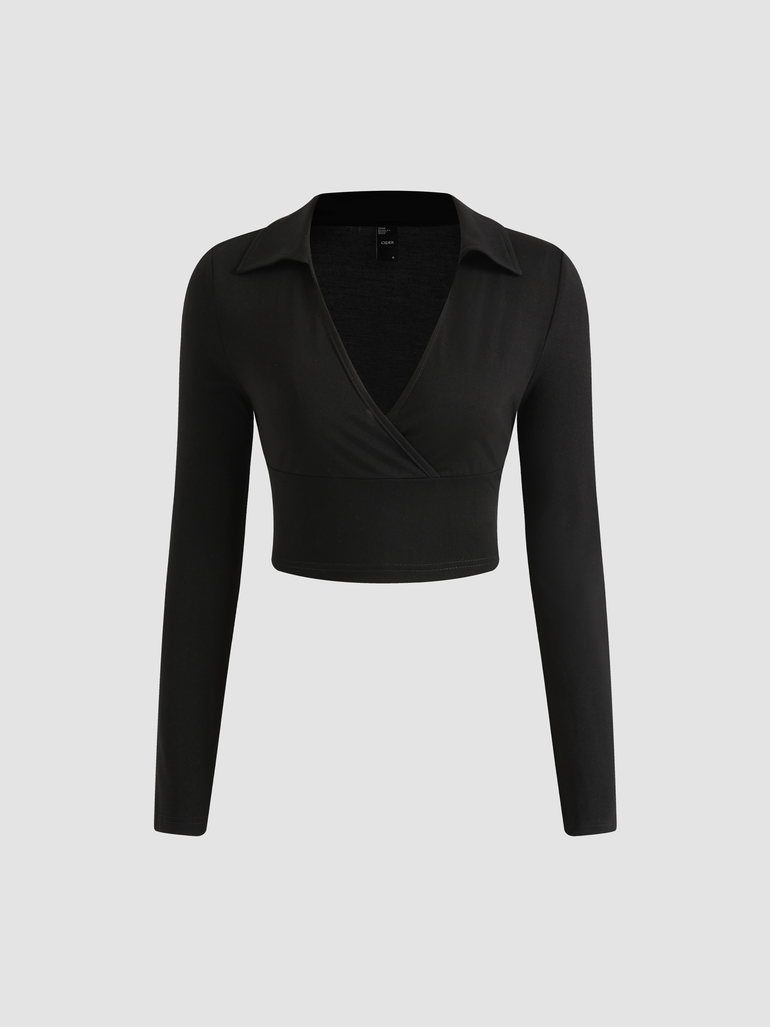 Jersey Solid Jersey Long Sleeve Top For Daily Casual School
