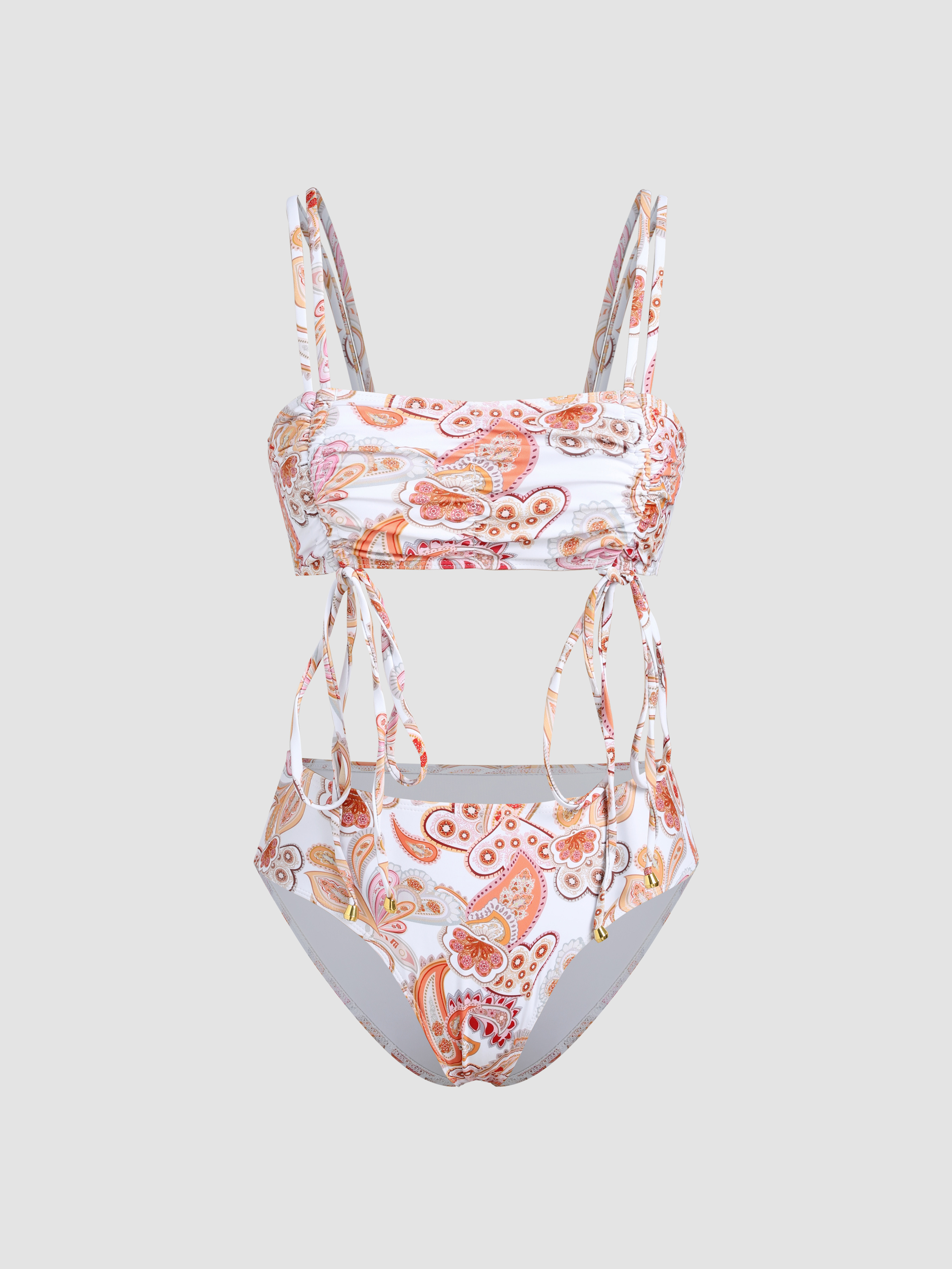 Boho Drawstring Bikini Swimsuit Cider