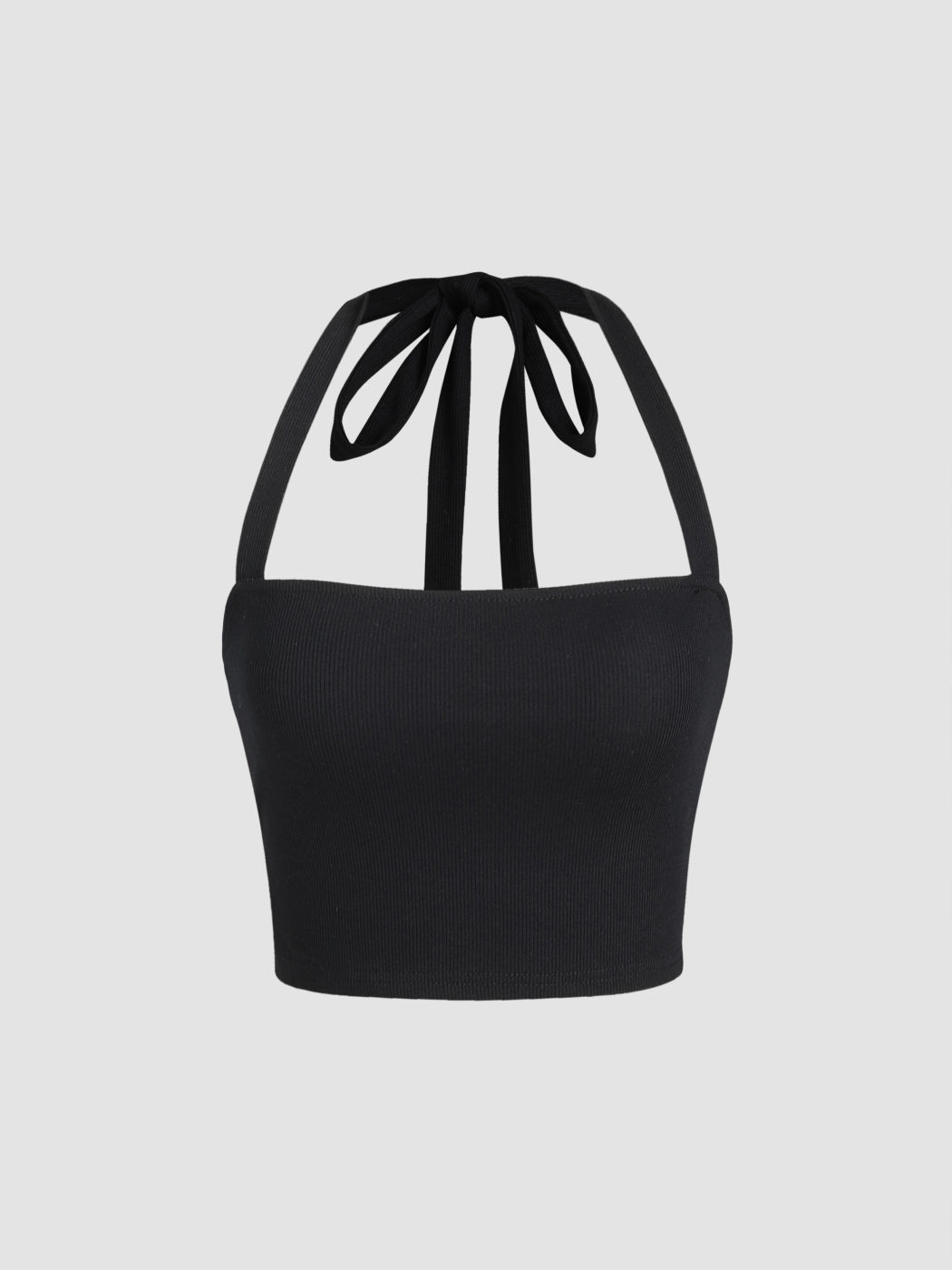 Festes, geknotetes Cami-Crop-Top mit Neckholder