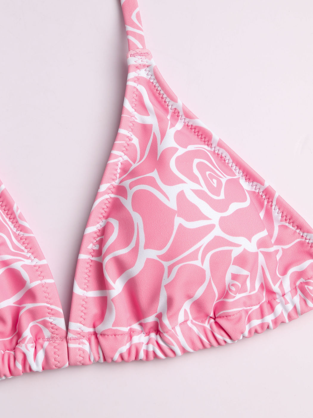 Geblümter Neckholder-Bikini-Badeanzug mit Binderücken