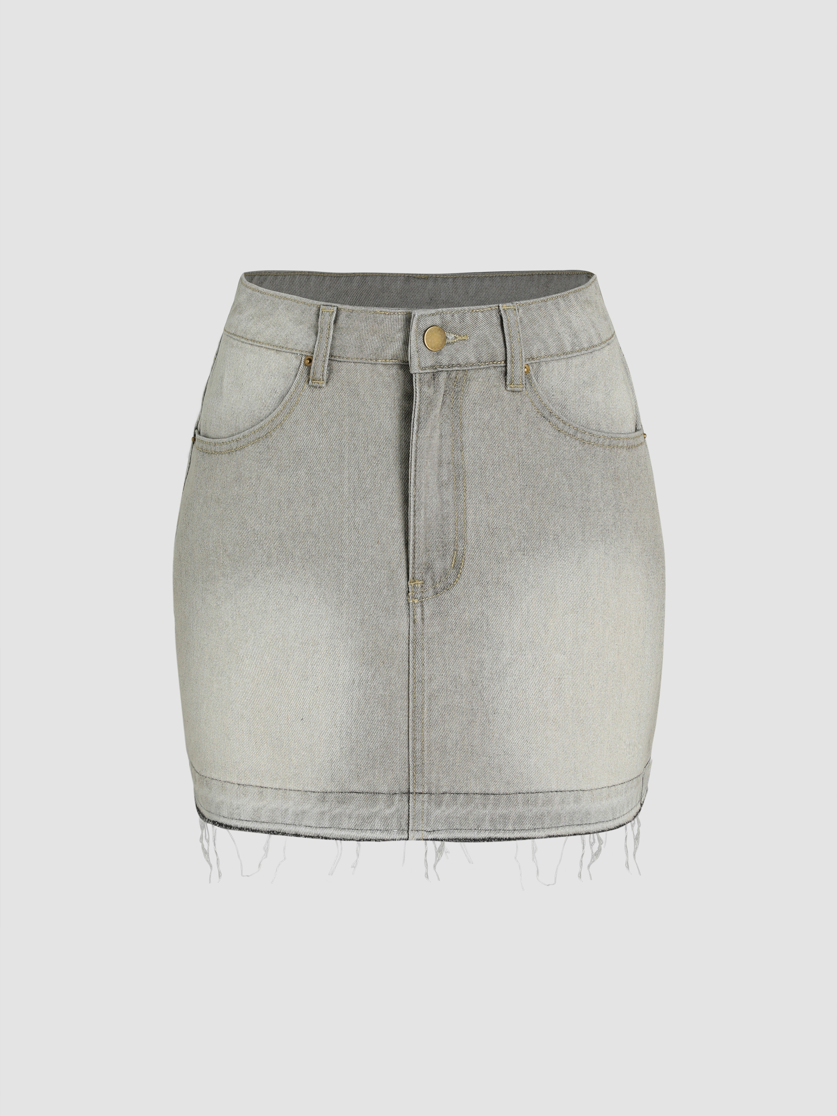 Denim Denim Butterfly Tassel Mini Skirt For School Music Festival