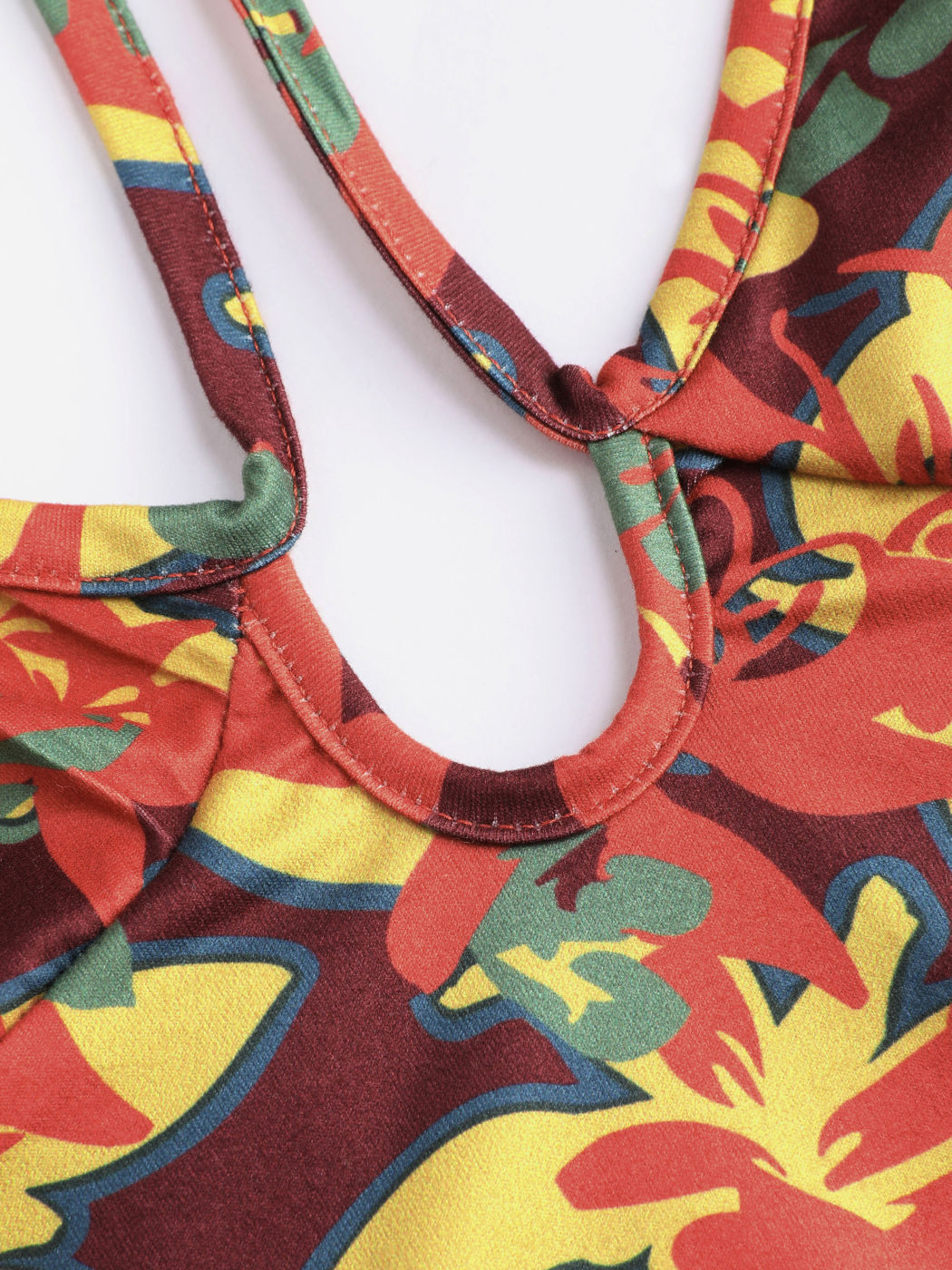 Crop-Top mit floralem Neckholder-Schatz