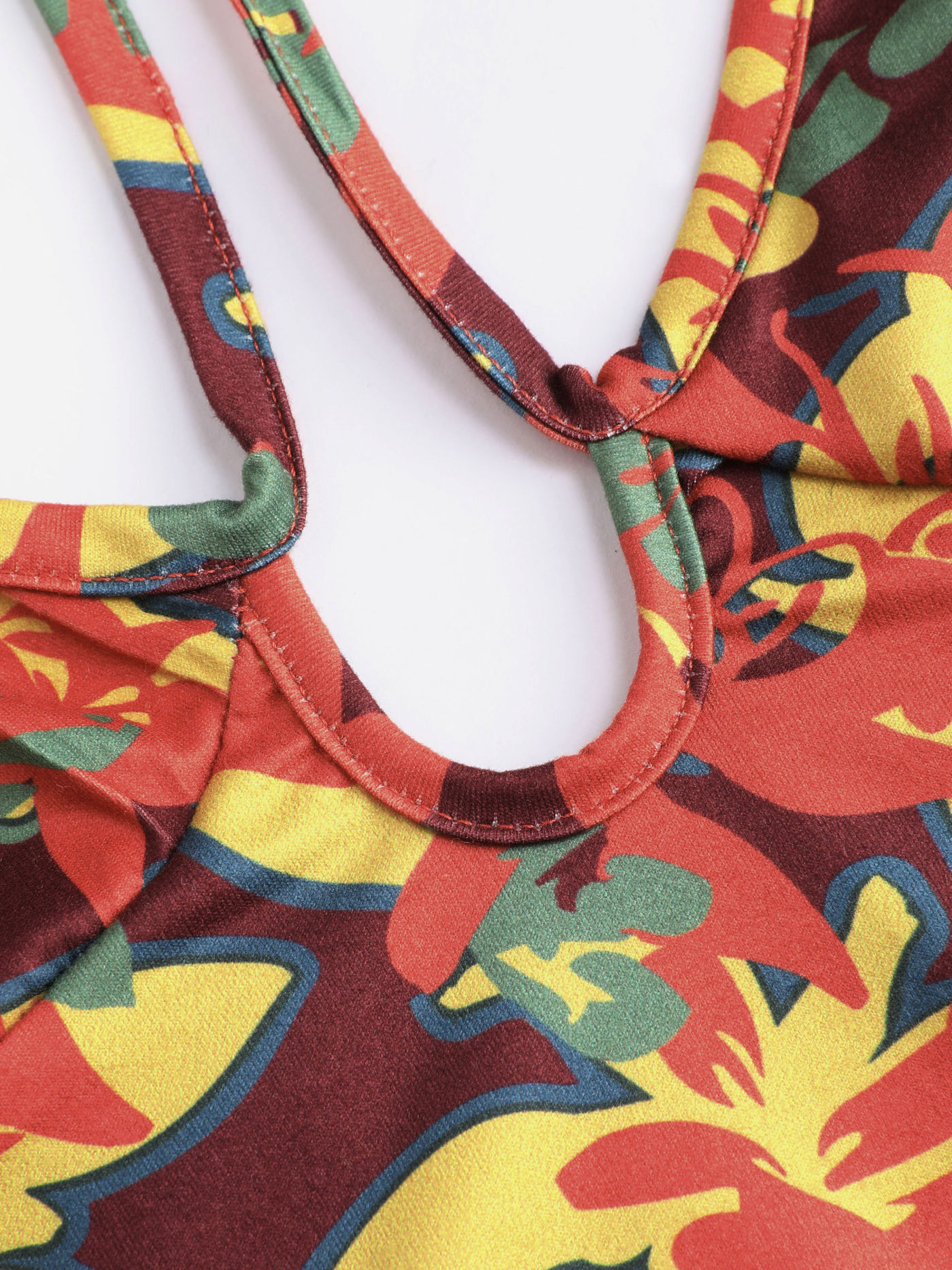 Floral Halter Knotted Crop Top