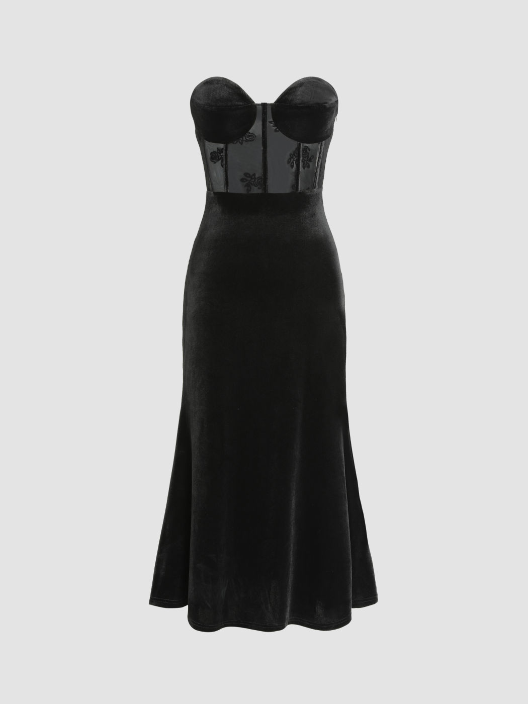 Strapless Velvet A-line Party Dress main image 0