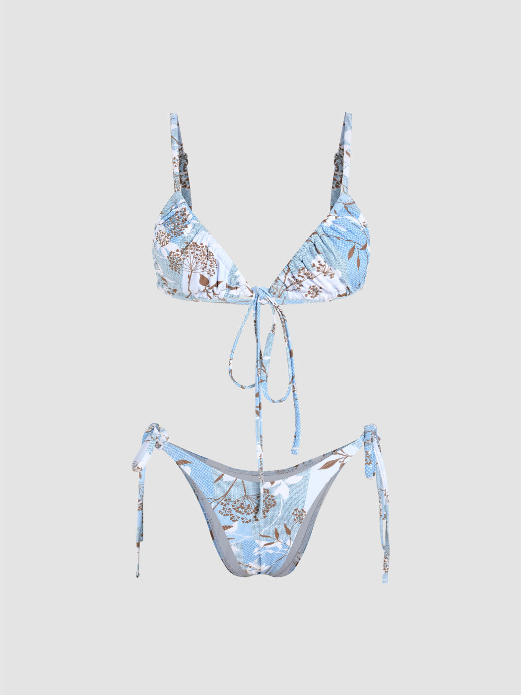  Bikini Badeanzug mit Baum-Muster und seitlicher Bindung