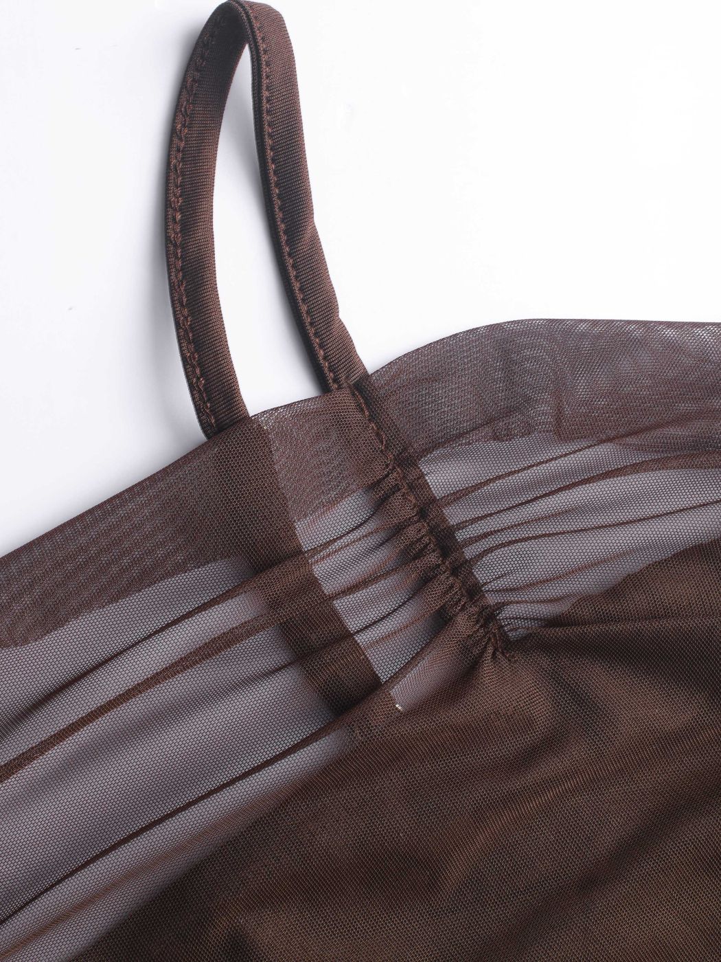 Crop Cami Top mit Wasserfallausschnitt aus Netzstoff