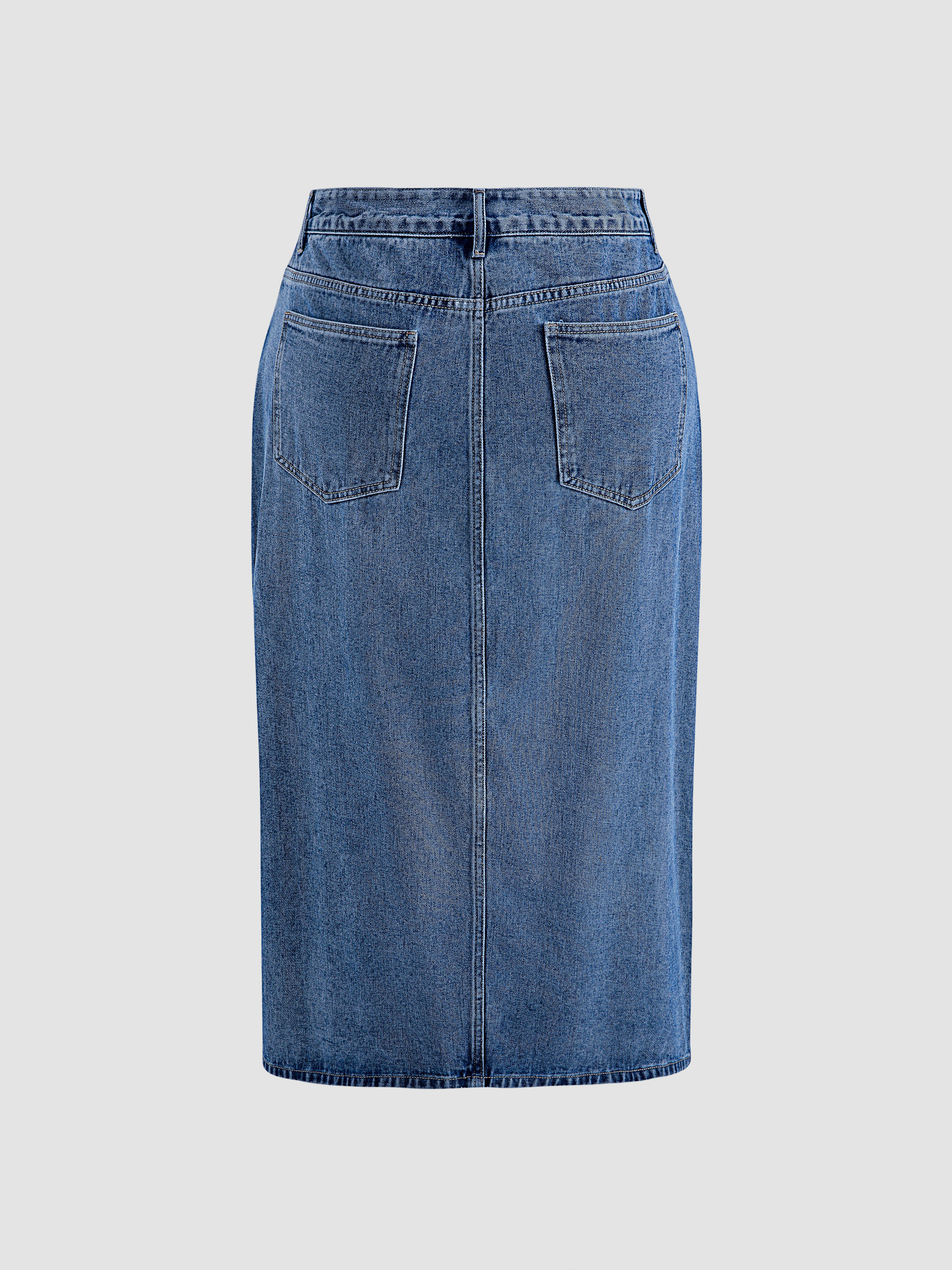 Chiqle Distressed Straight Blue Denim Skirt, Medium - Walmart.com