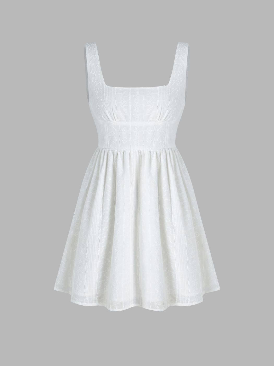 Rüschen-Minikleid mit eckigem Ausschnitt