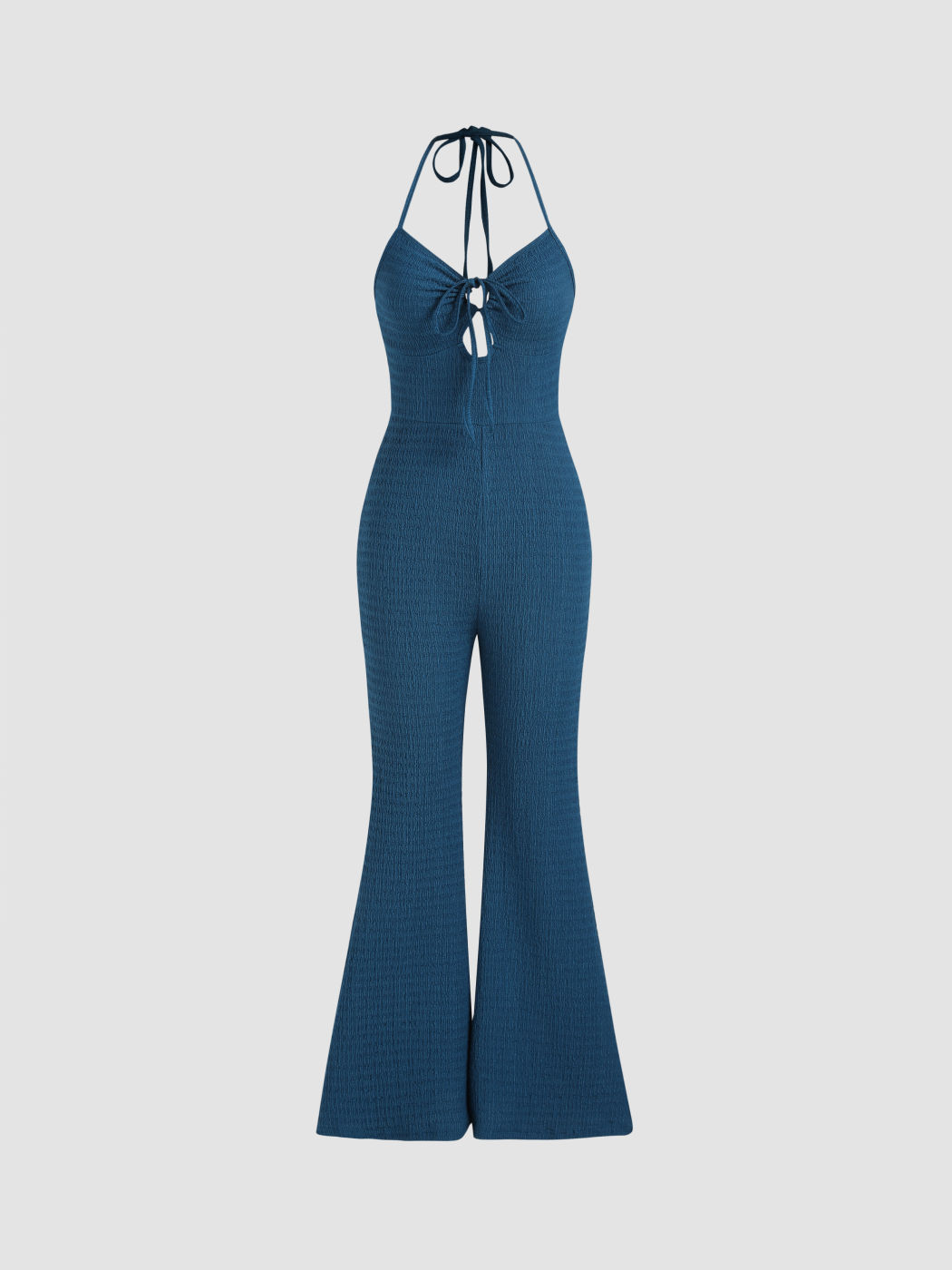 Textur Neckholder-Overall mit weitem Bein zum Binden