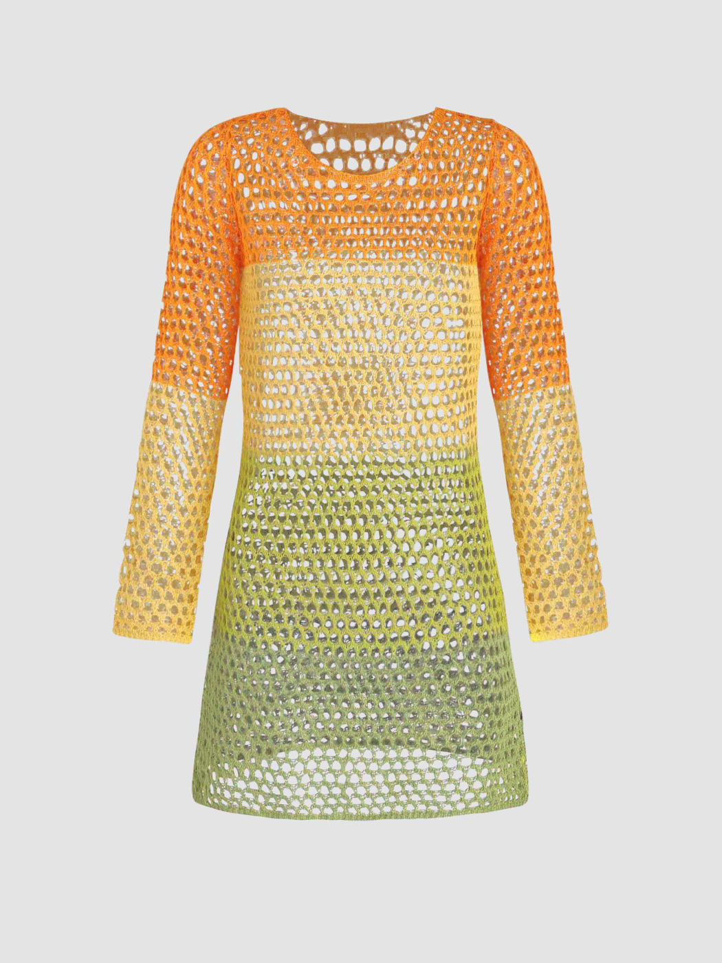 Buntes, ausgehöhltes, kurzes Strickkleid