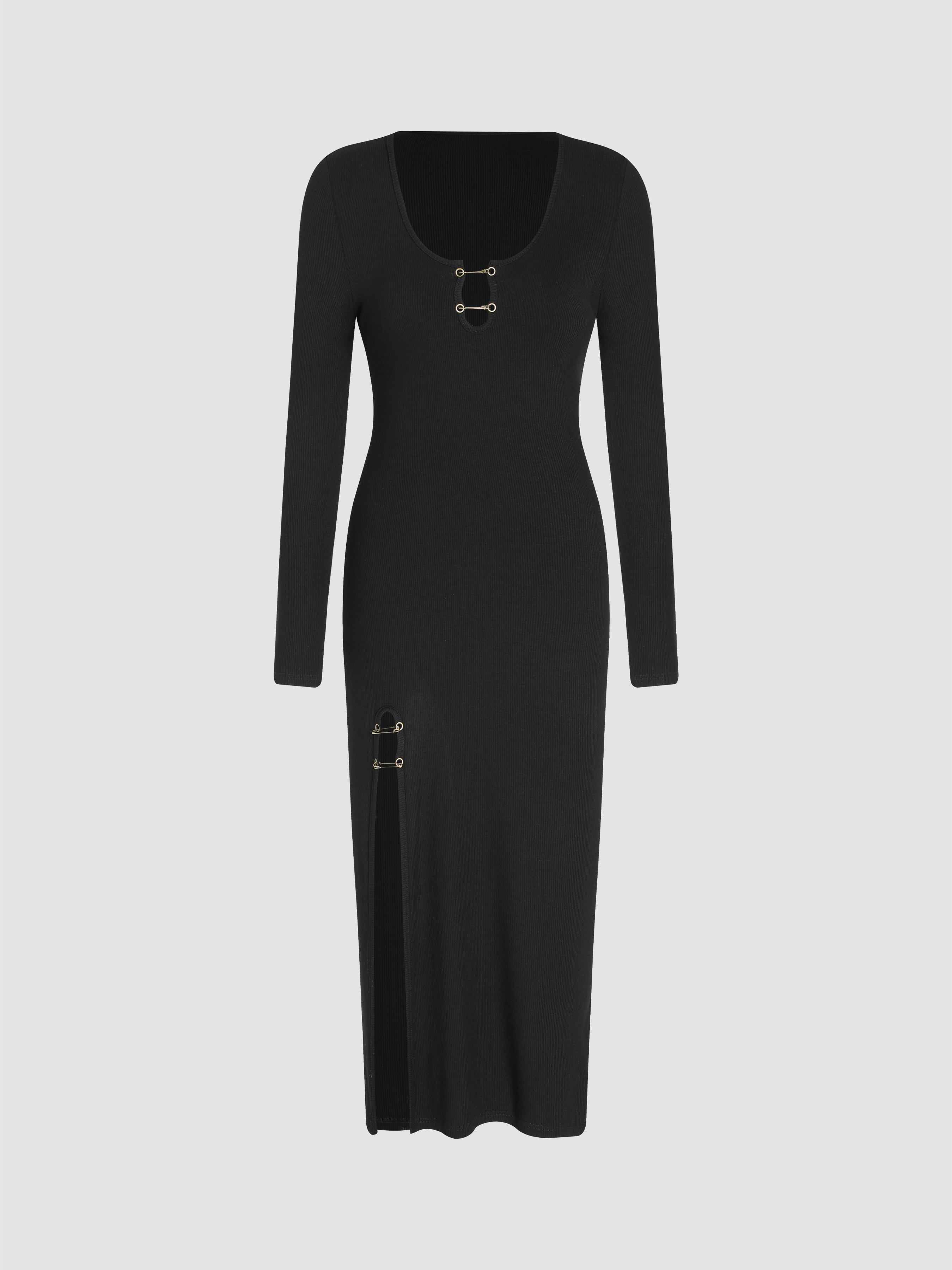 Slit Knitted Tube Maxi Dress
