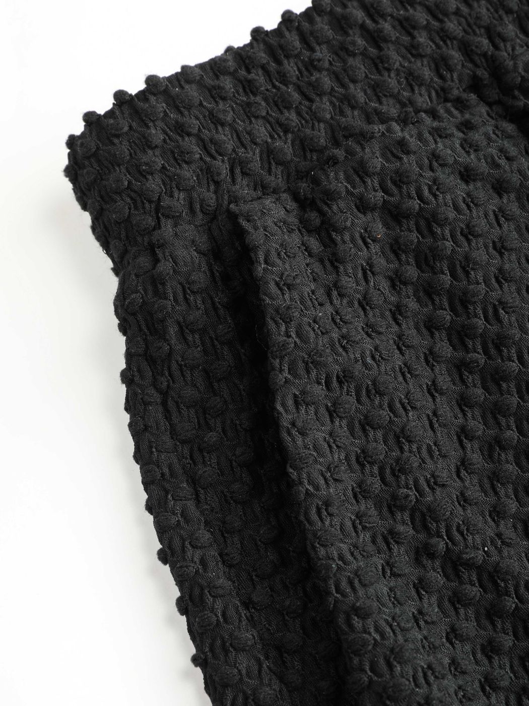Solid strukturierte Shorts mit weitem Bein