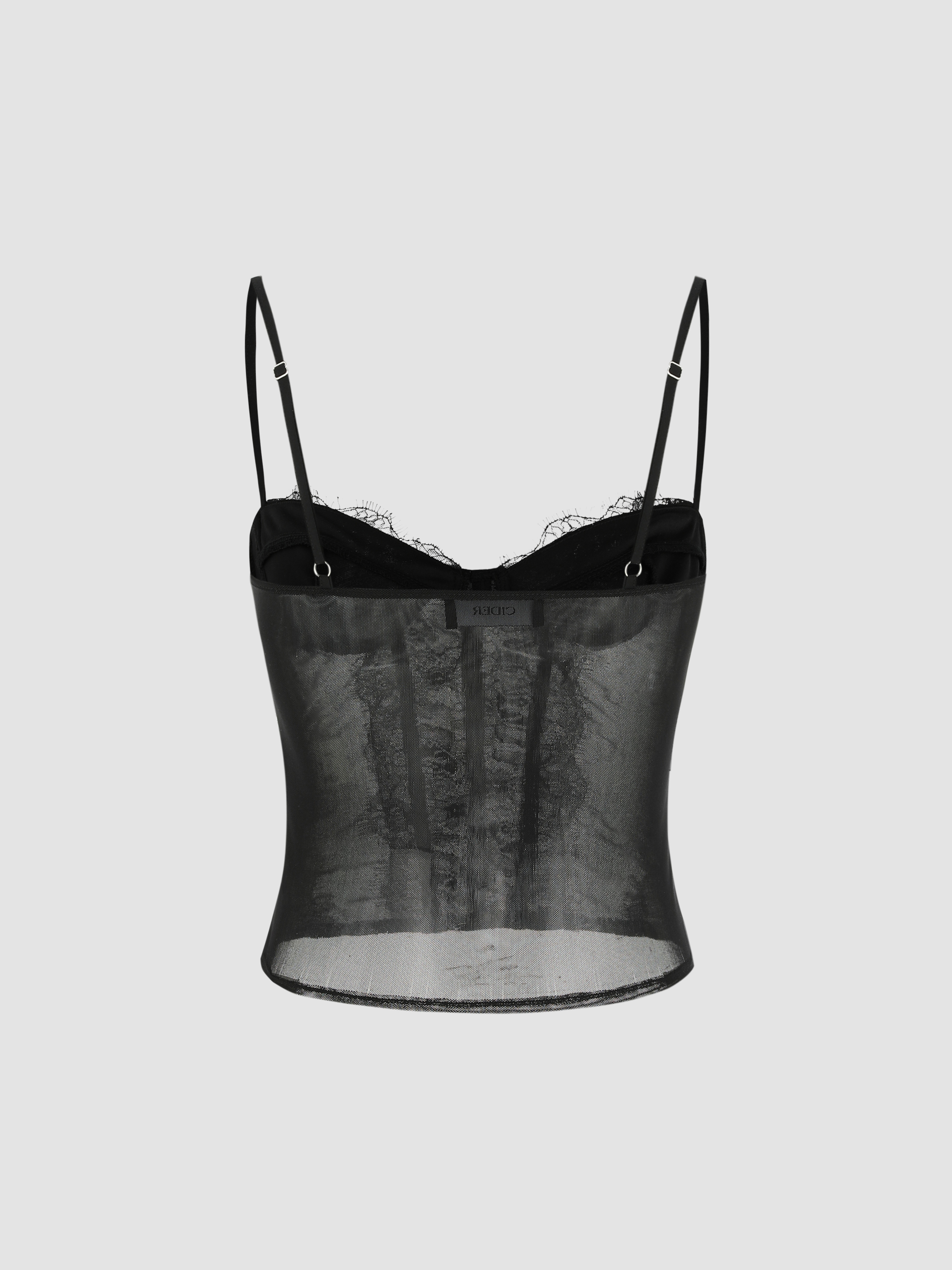 Lace Sheer Cami Top - Cider