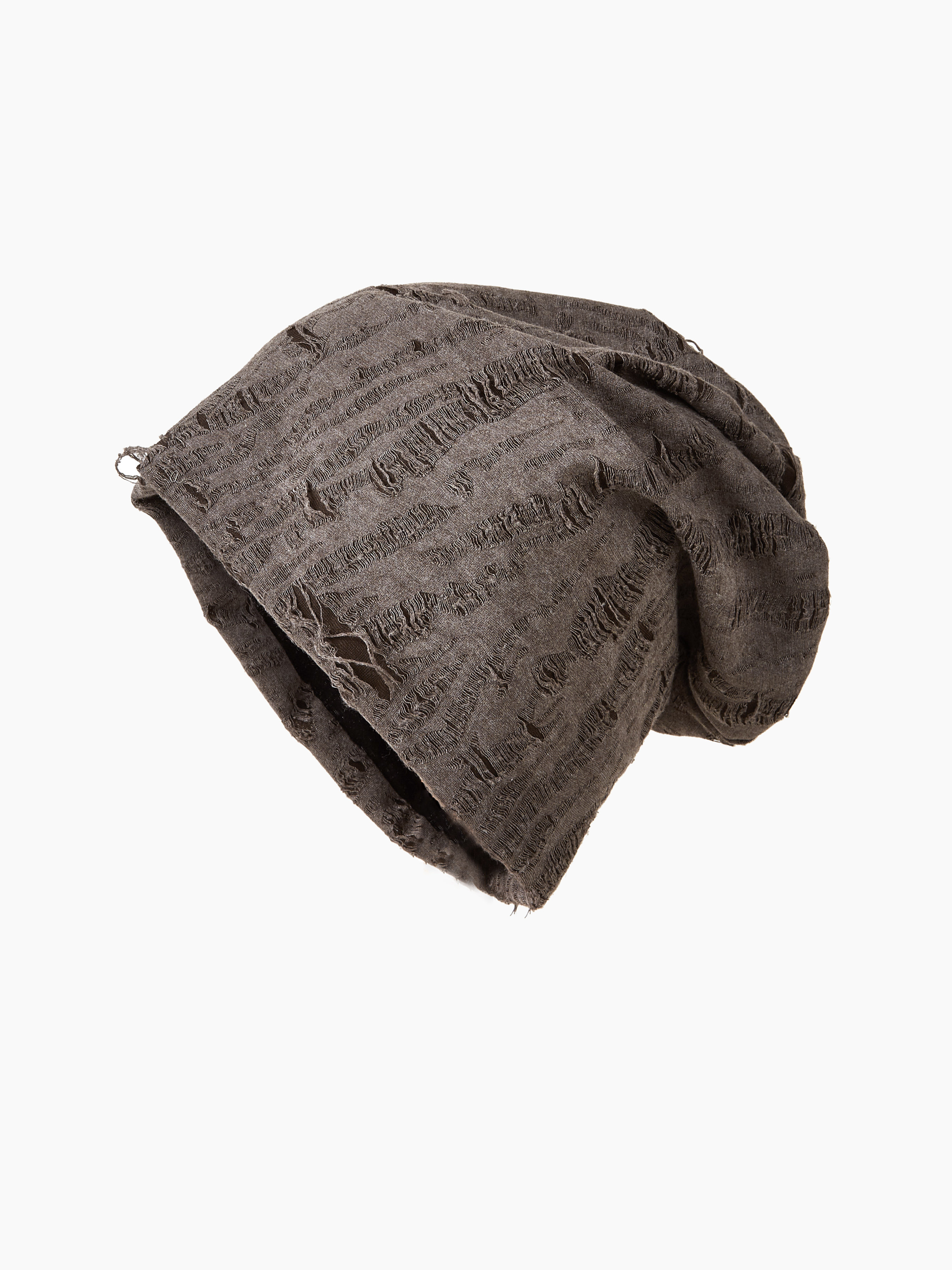 Solid Ripped Beanie Hat Cider