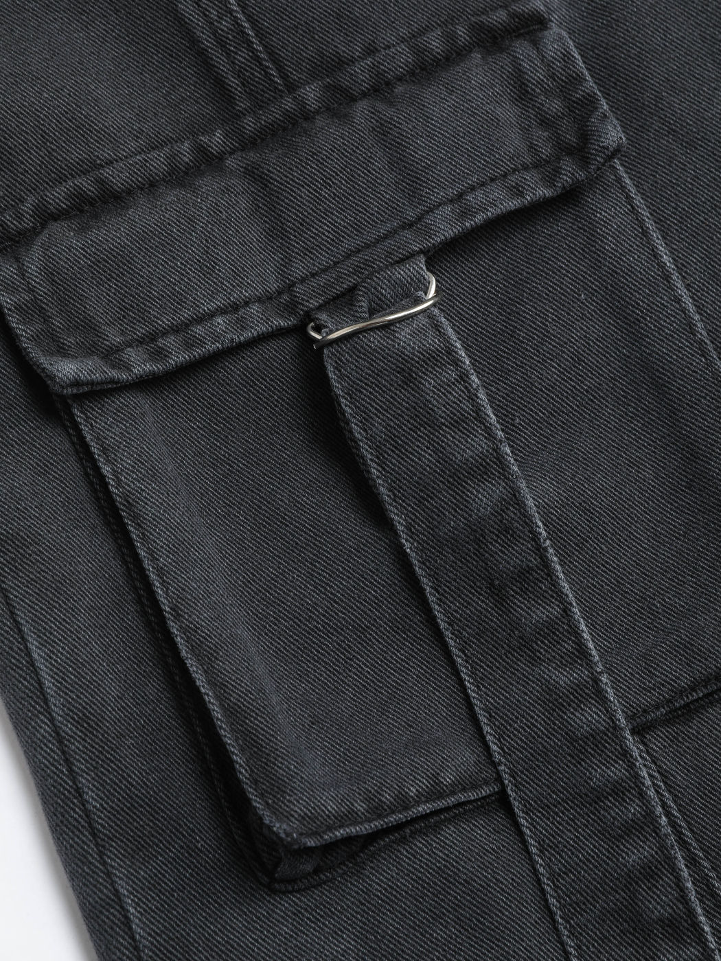 Mid Rise Pocket Cargo Jeans mit weitem Bein