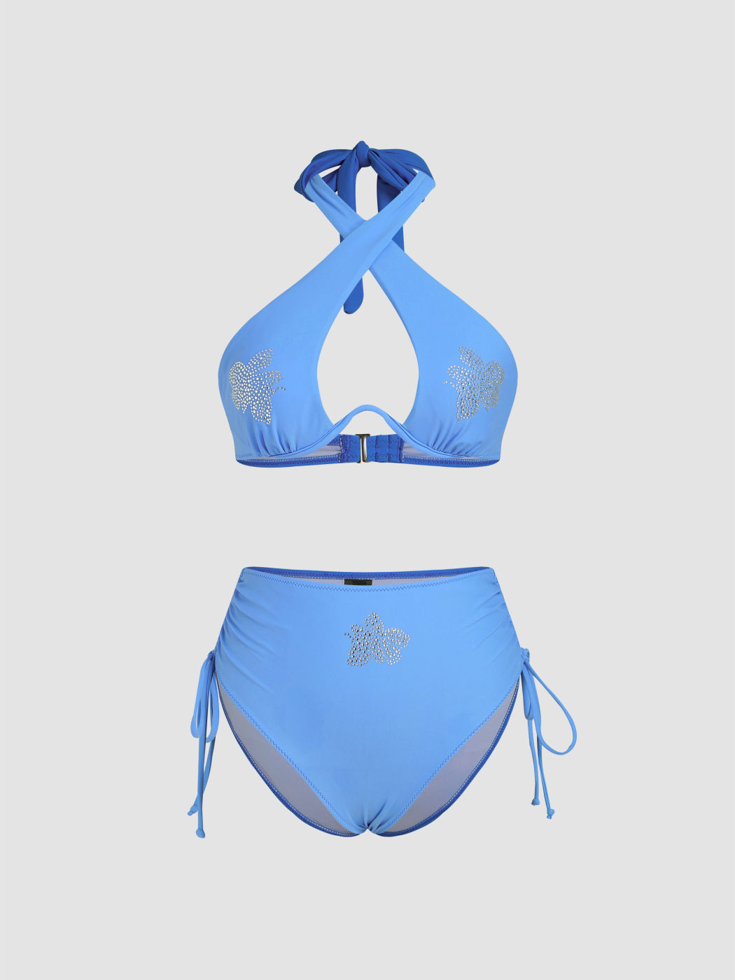Neckholder-Bikini-Badeanzug mit grafischem Bügel