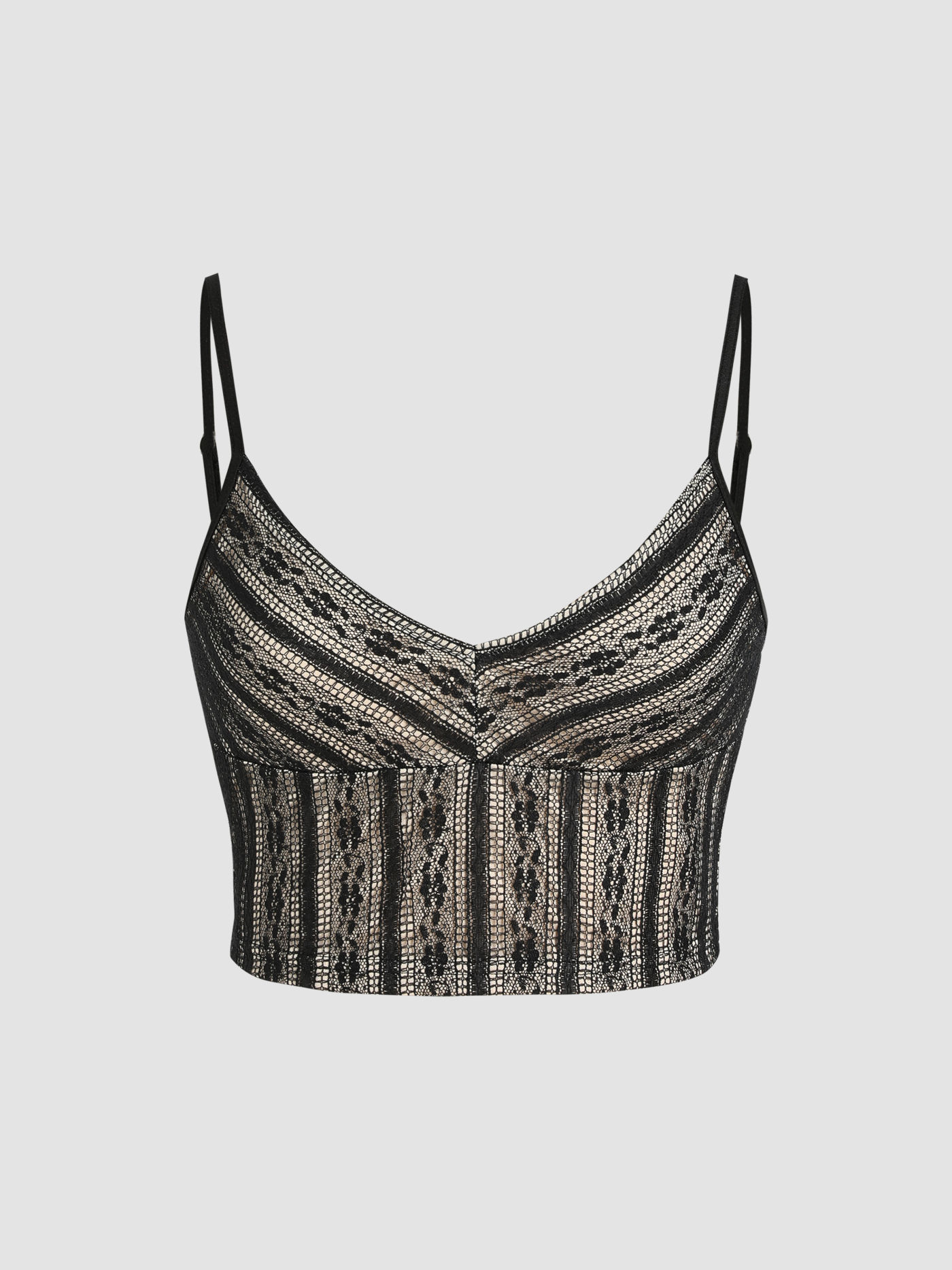 Festes Crop-Top aus Spitze