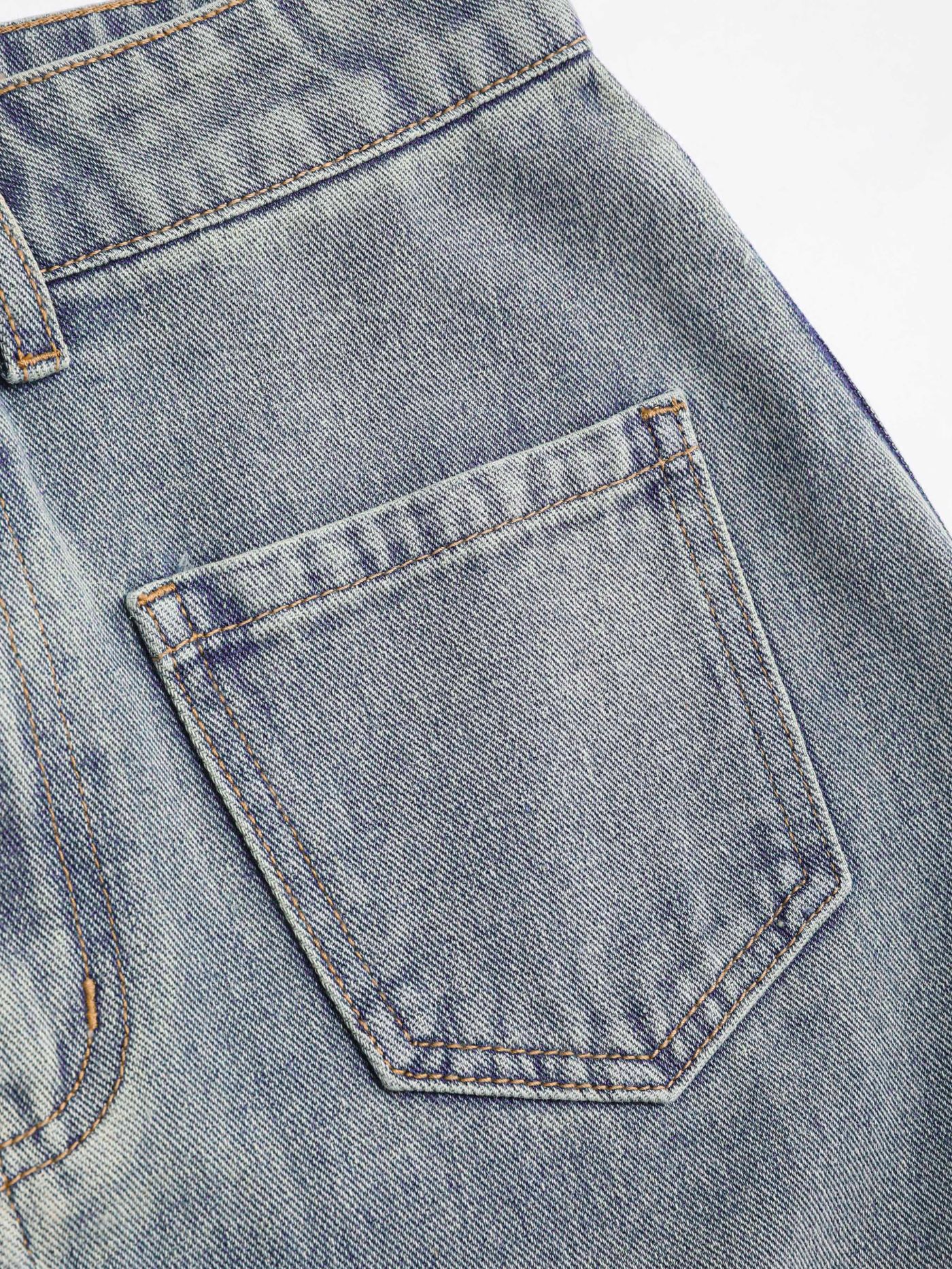 Denim Solid Raw Hem Mermaid Maxi Skirt