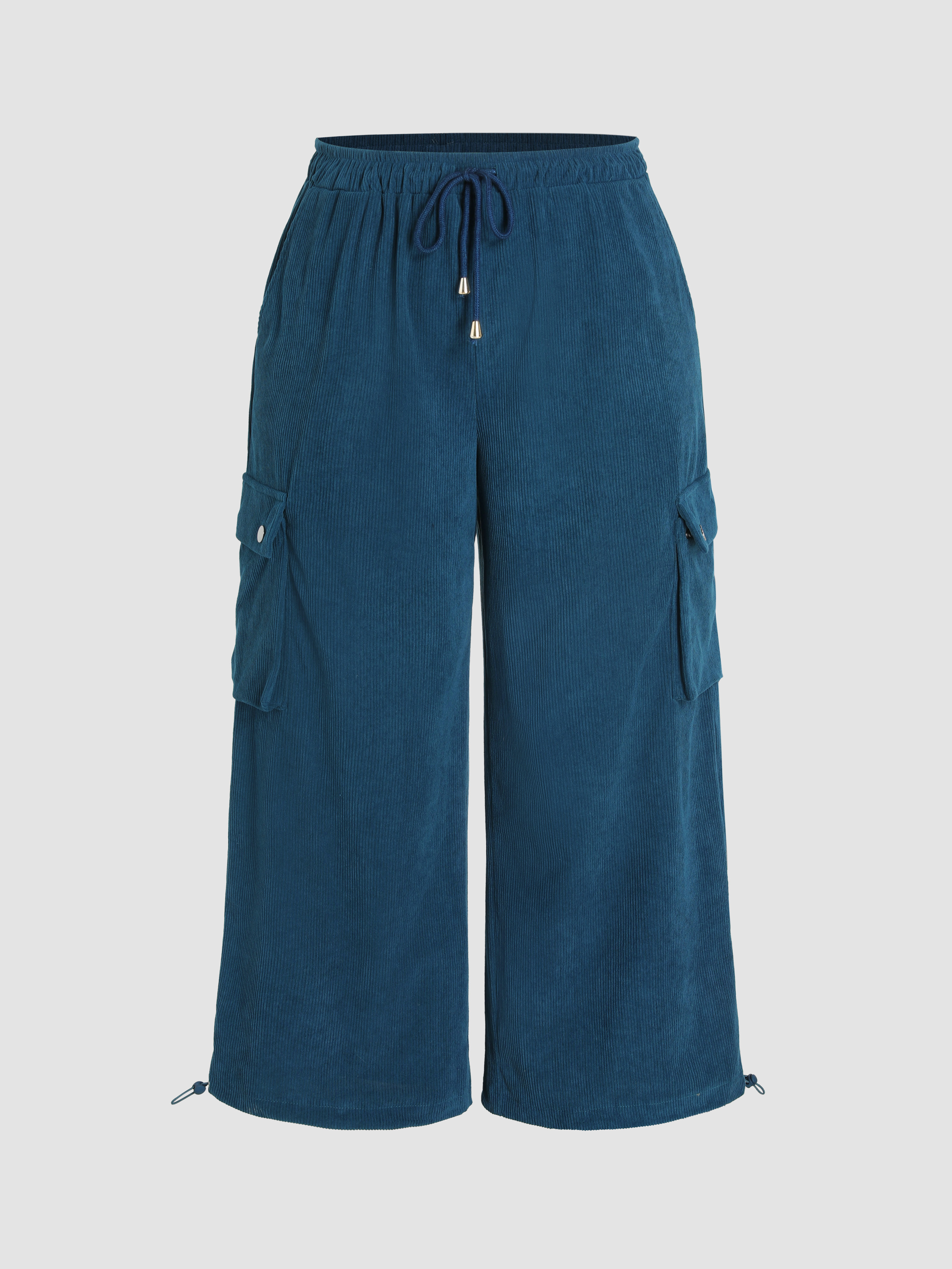 Curve & Plus Corduroy Drawstring Cargo Pants Cider