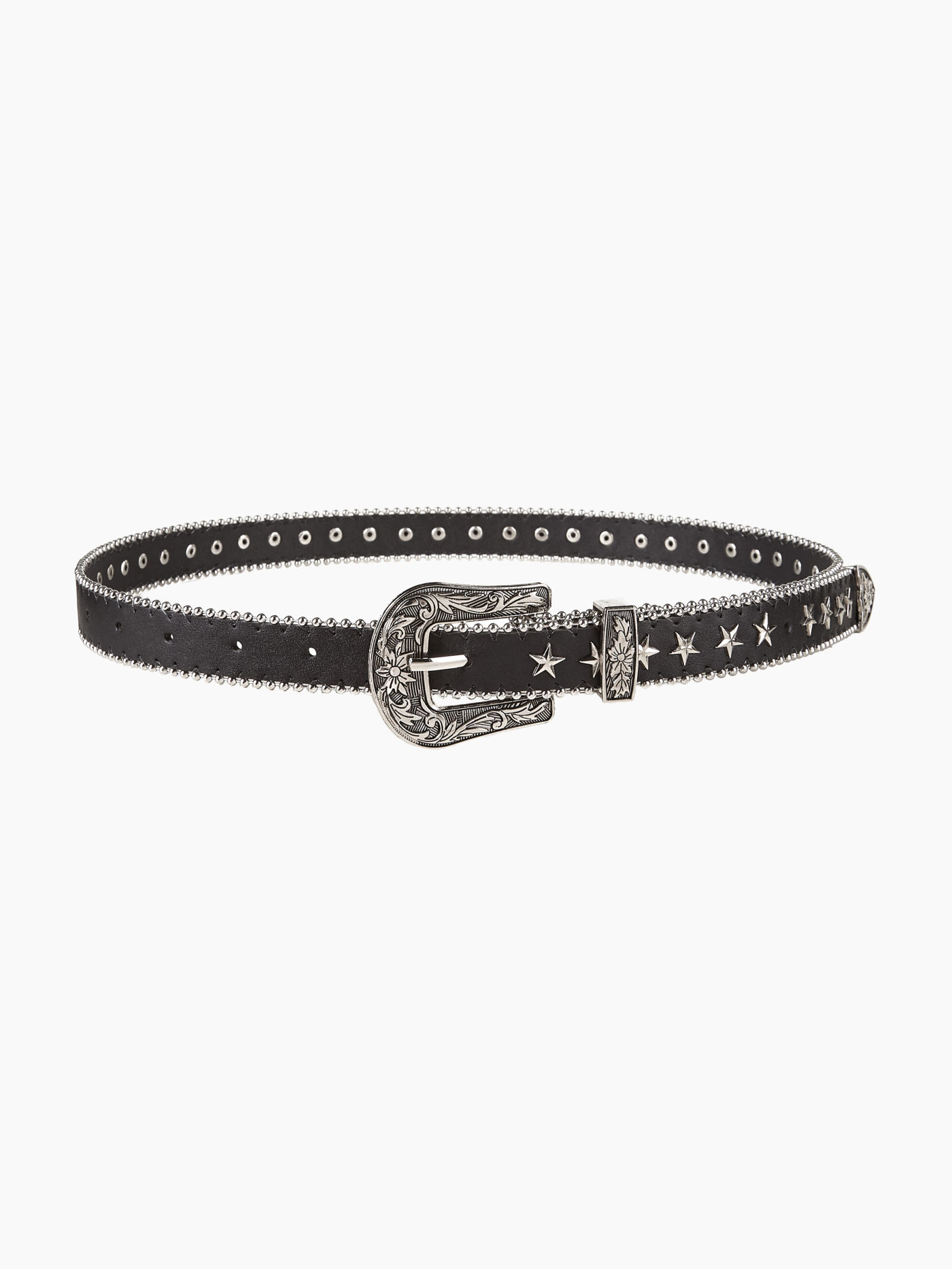 Faux Leather Buckle Studded Waist Belt
