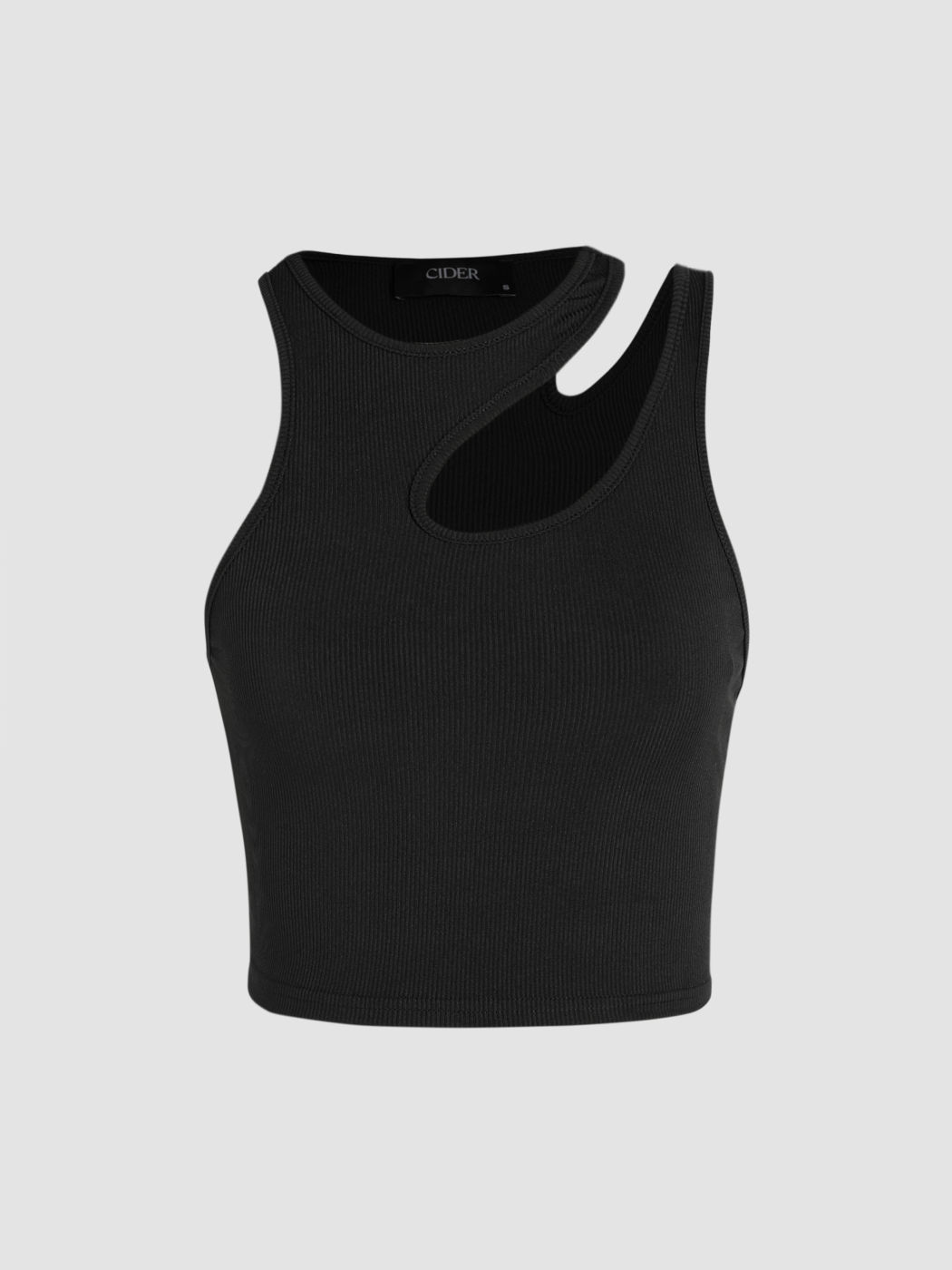 Solid Asymmetrical Sleeveless Crop Top