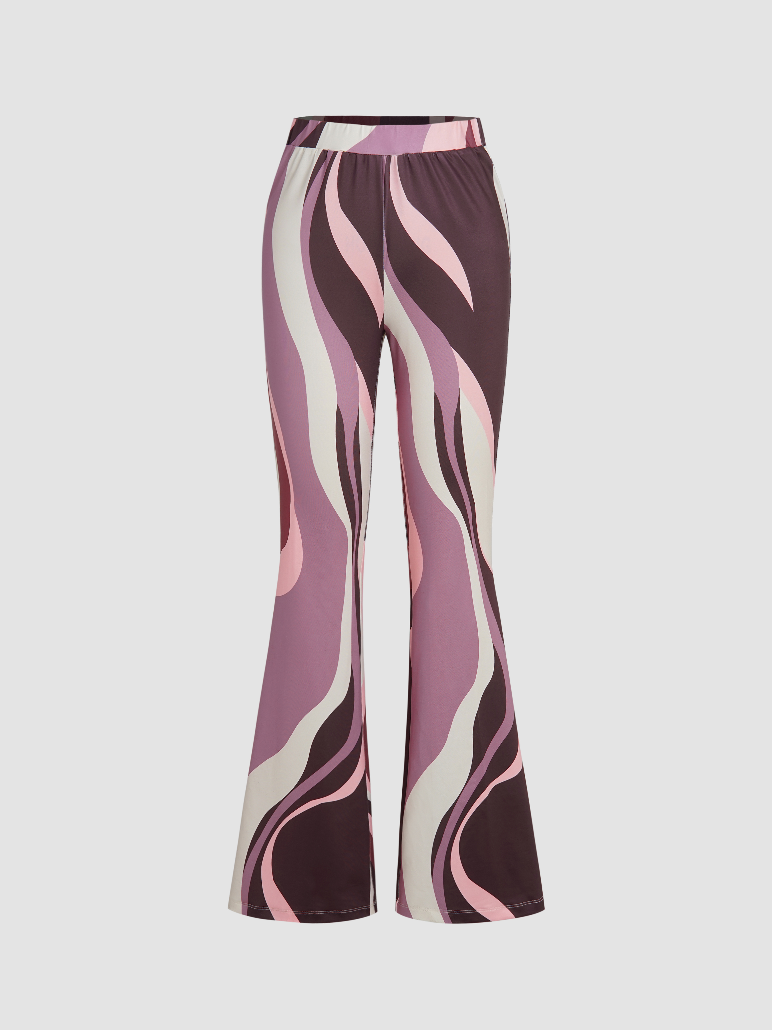 Geometric Flared Trousers Cider