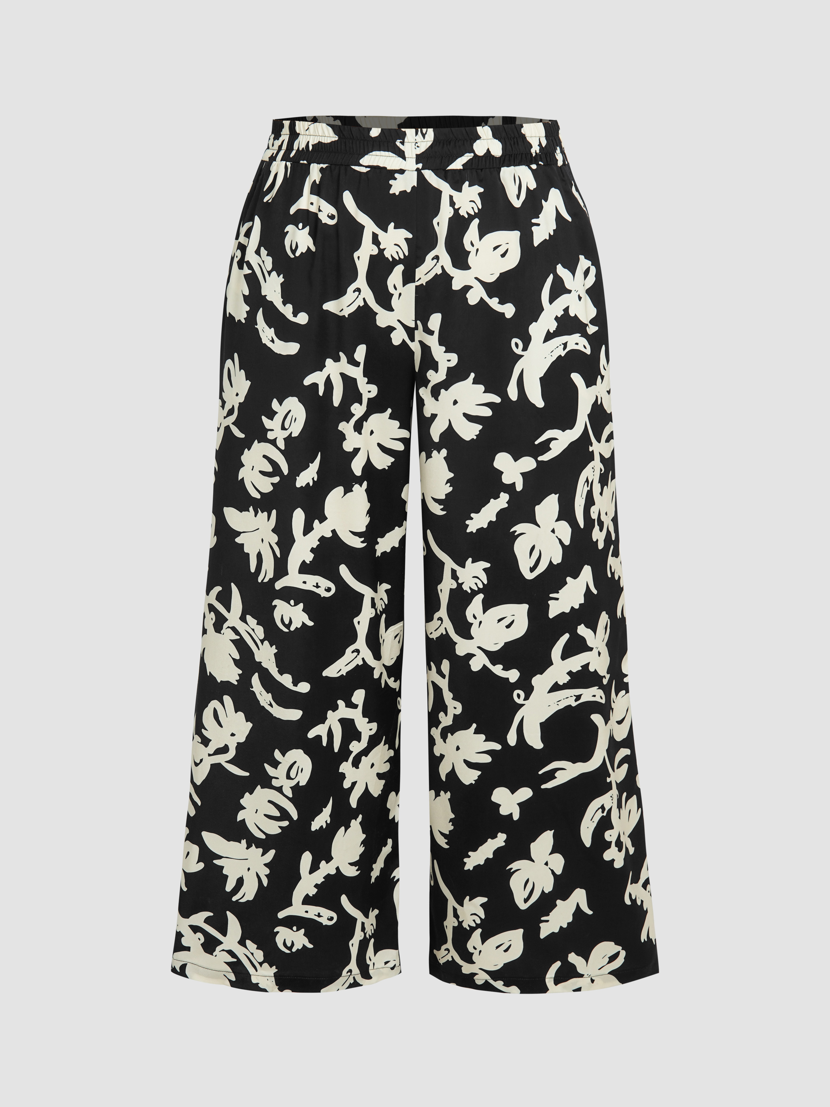Louise | Sunflower Print Wide-Leg Trousers